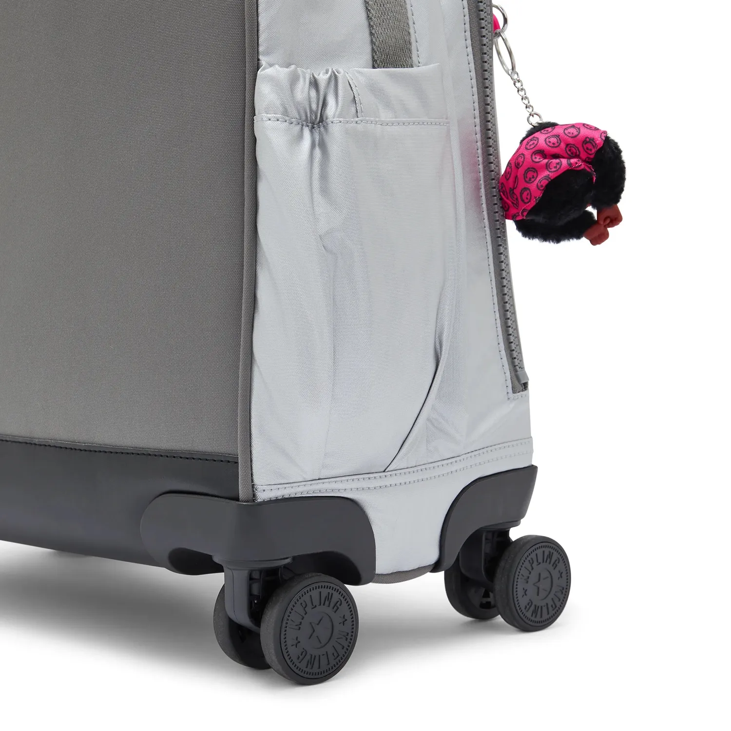 Kipling New Storia schooltas Happy Face Silver groot wielen
