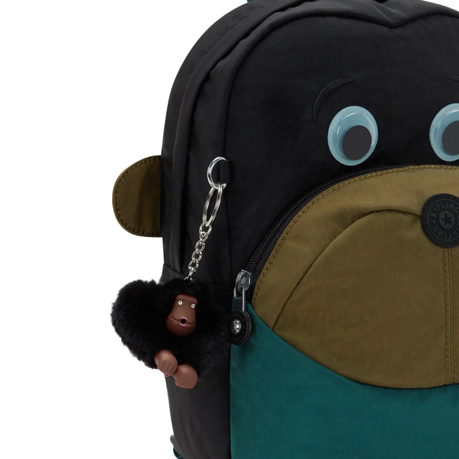Kipling Faster rugzak klein Black Khaki Block waterafstotend