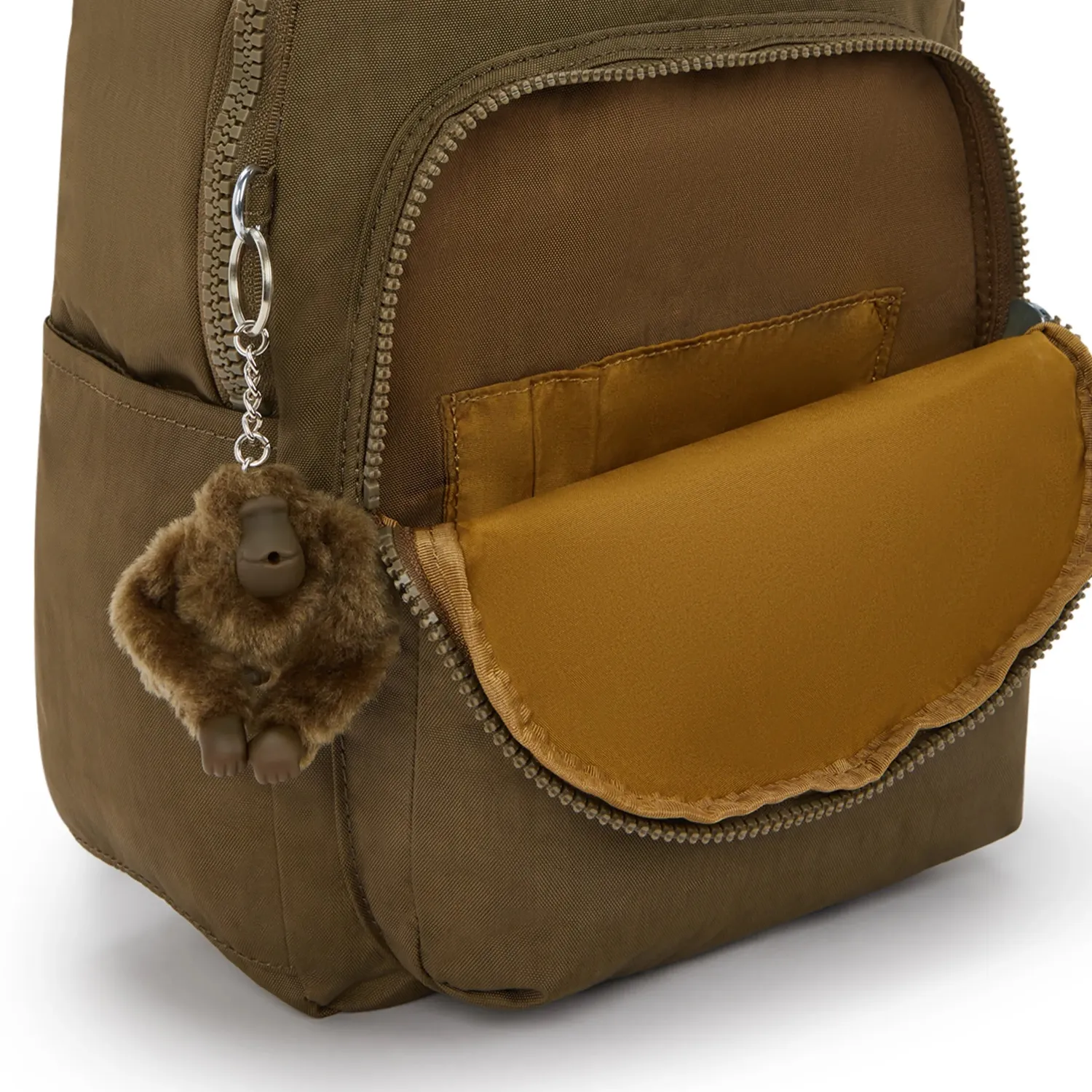 Kipling Seoul S rugzak Smooth Khaki klein met tabletvak