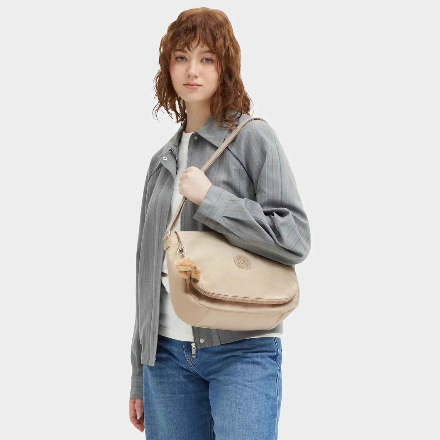 Kipling Earthbeat M schoudertas Sparkled Beige medium