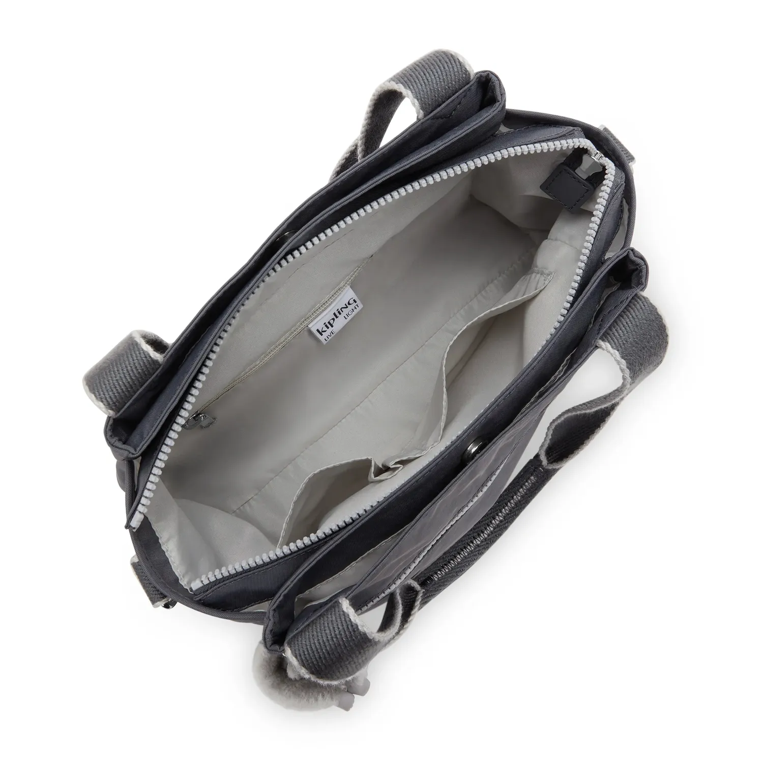 Kipling Elysia schoudertas Moonlit Grey medium vakken