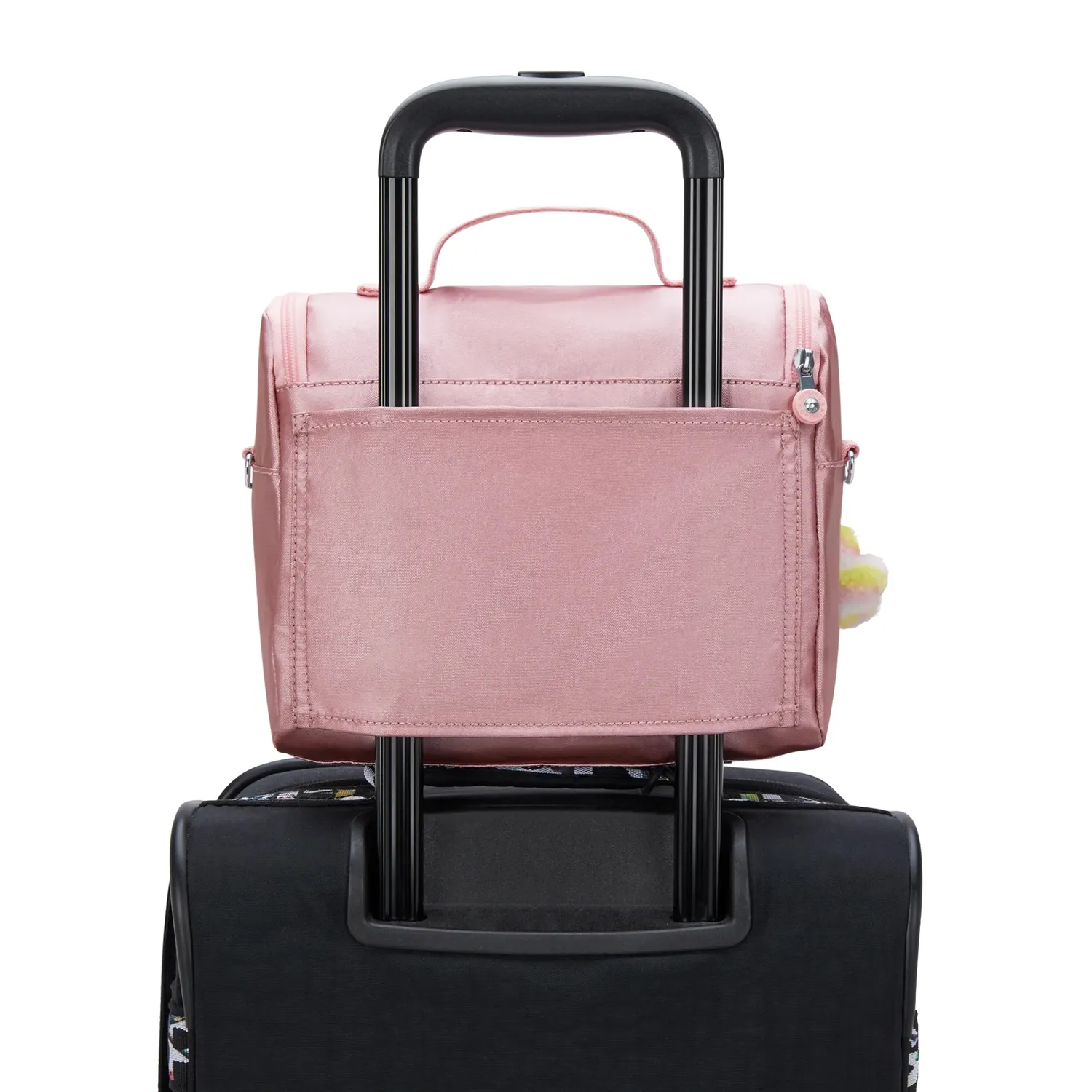 Kipling New Kichirou lunchtas Groot Bronze Pink Metallic trolleybevestiging