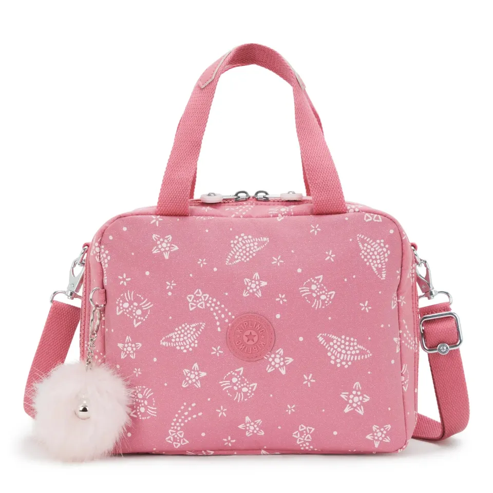 Kipling Miyo lunchtas Groot Glitter Cats geïsoleerd