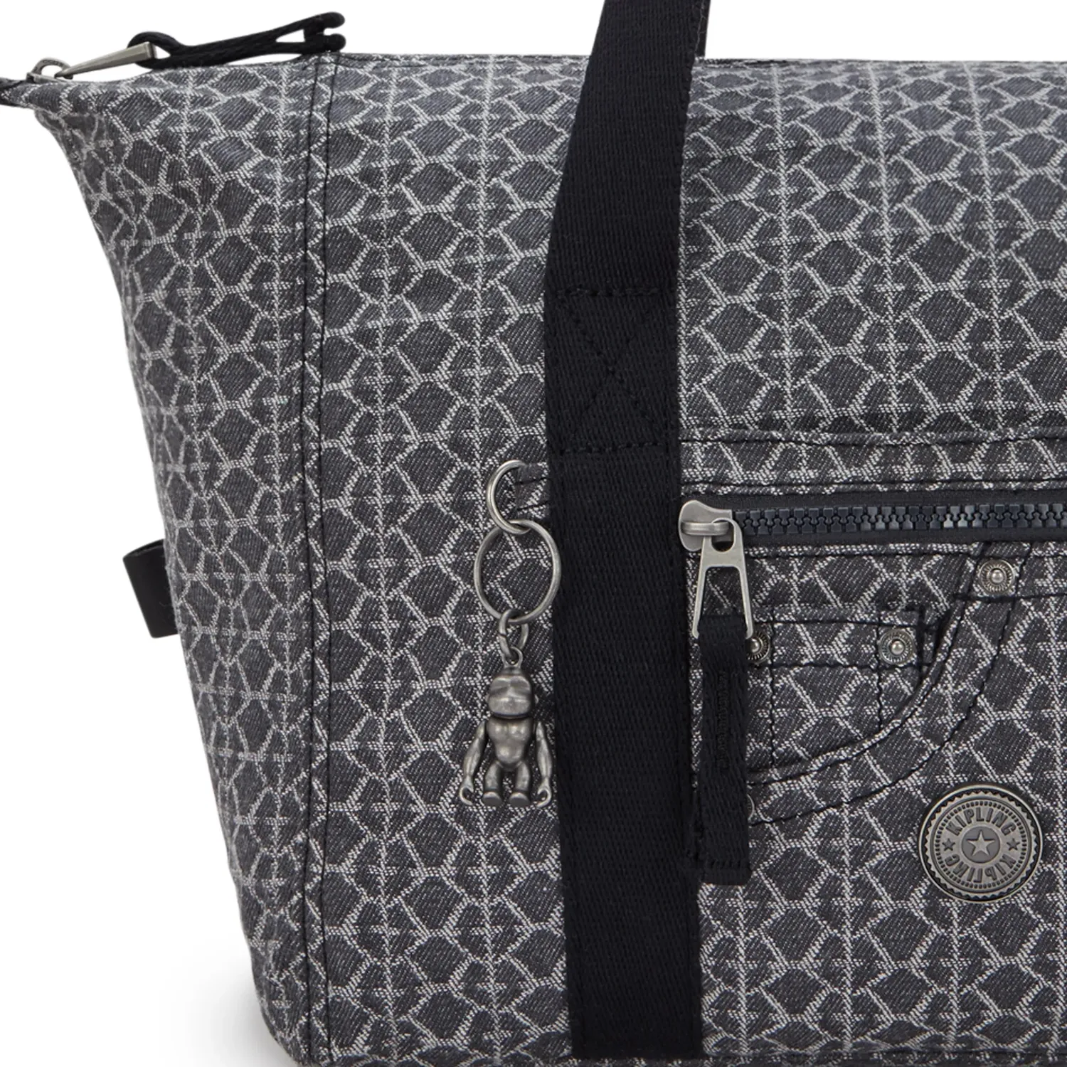 Kipling Casual Art schoudertas medium grey denim A4