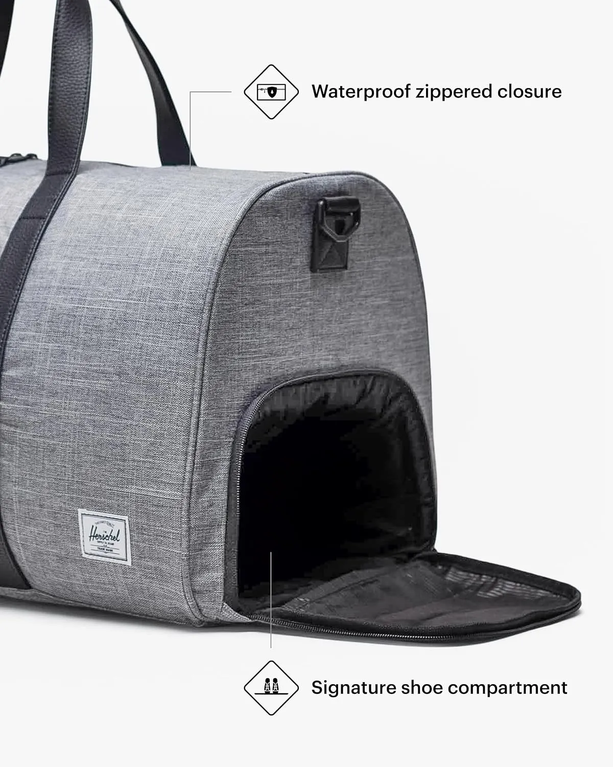 Herschel Novel Duffle reistas Raven Crosshatch