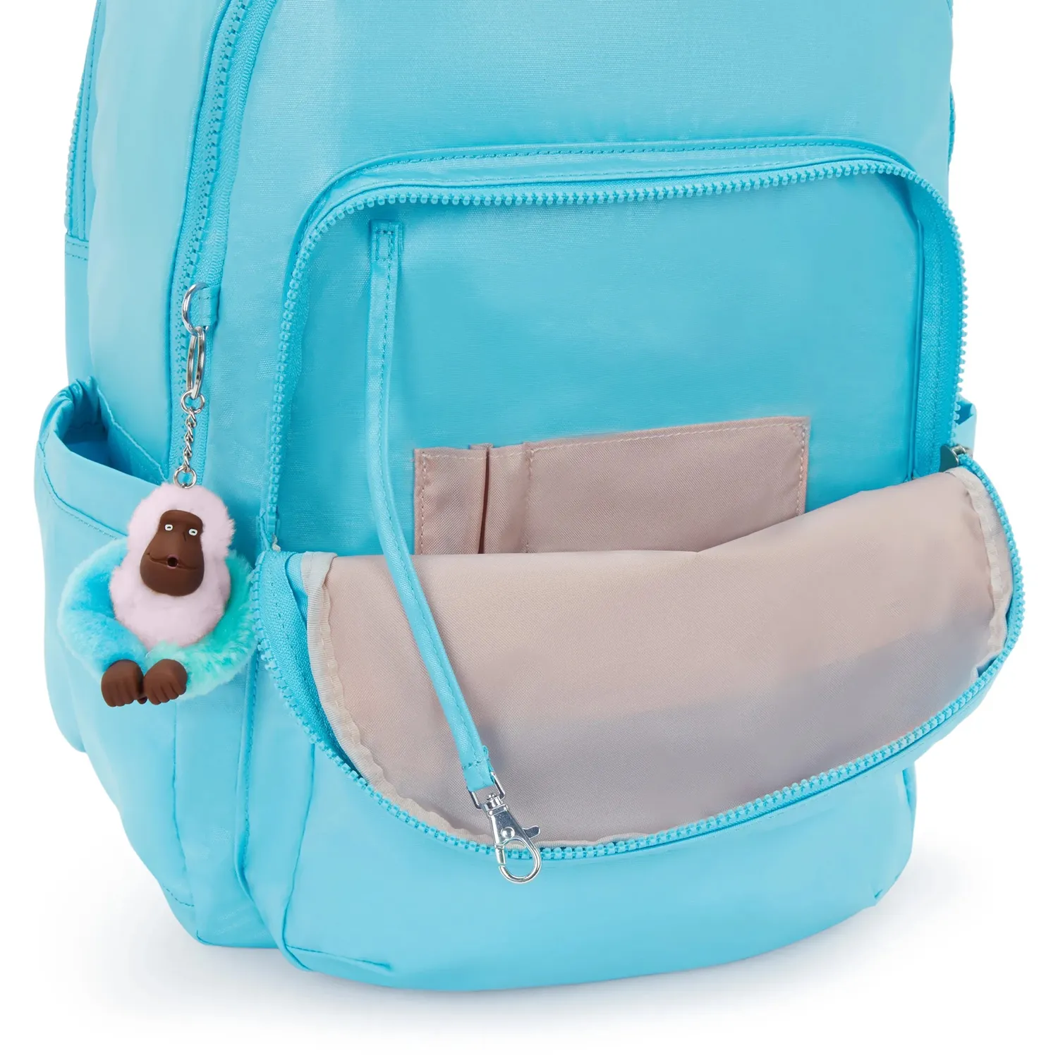 Kipling Seoul College Extra rugzak Sea Blue Metallic Groot 15 inch