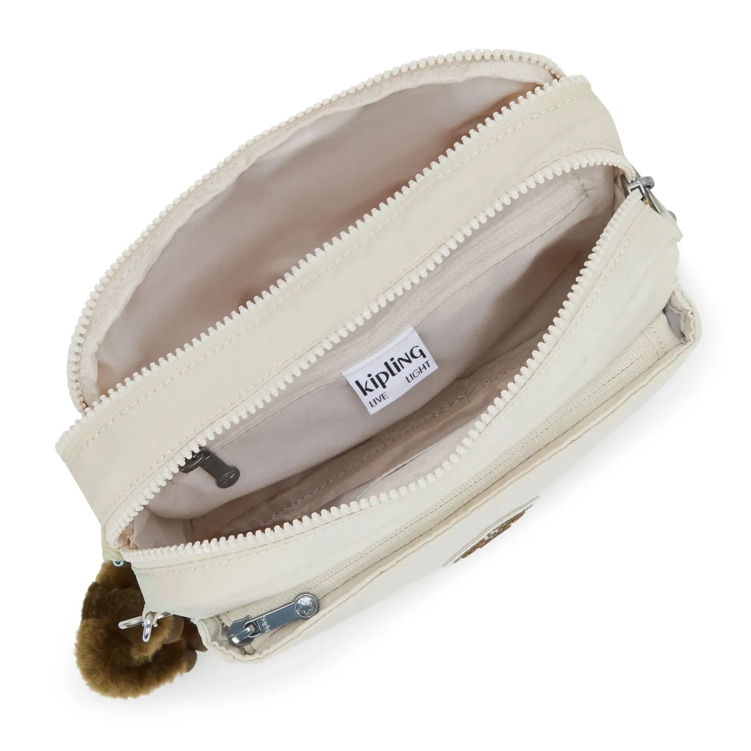 Kipling Abanu M Schoudertasje Soft Sand Medium – Lichtgewicht