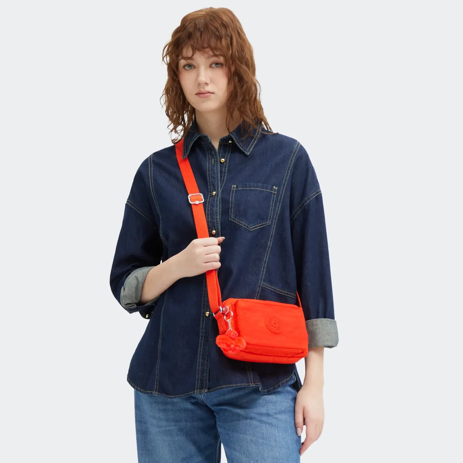 Kipling Abanu crossbodytas klein open orange fel