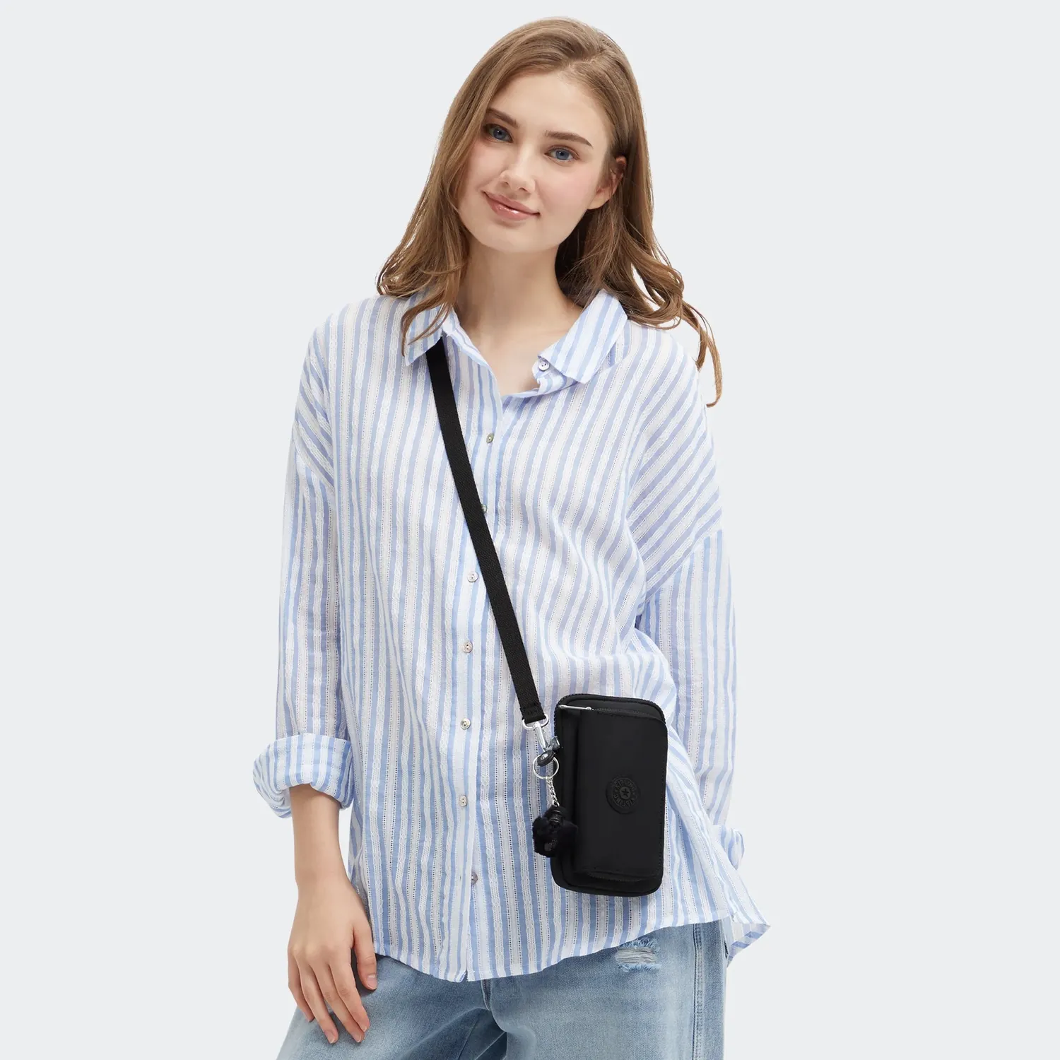 Kipling Telmo portemonnee Black Noir klein met riem
