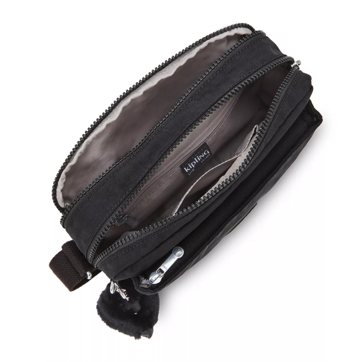 Kipling Abanu M crossbody tas Medium Black Noir afneembare band