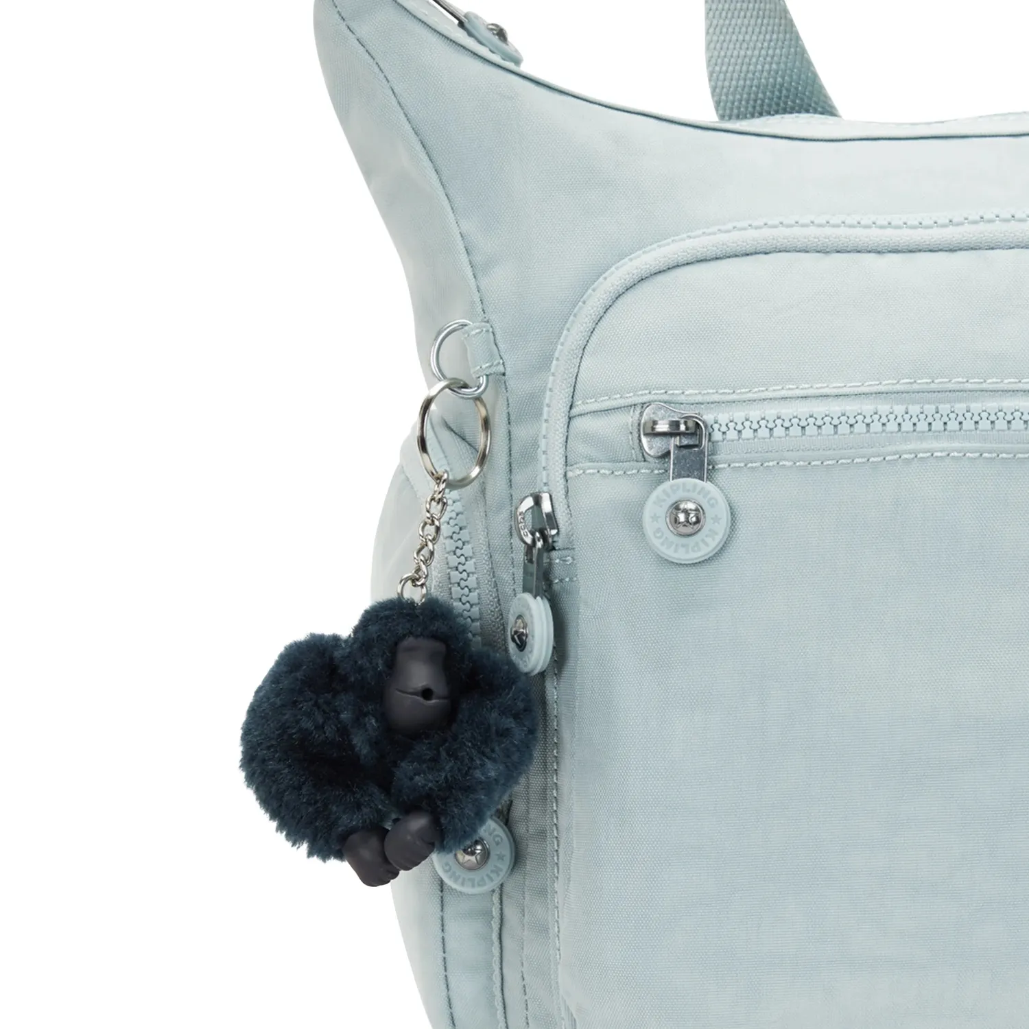 Kipling Gabbie crossbody tas Breezy Blue groot met ritsvakken