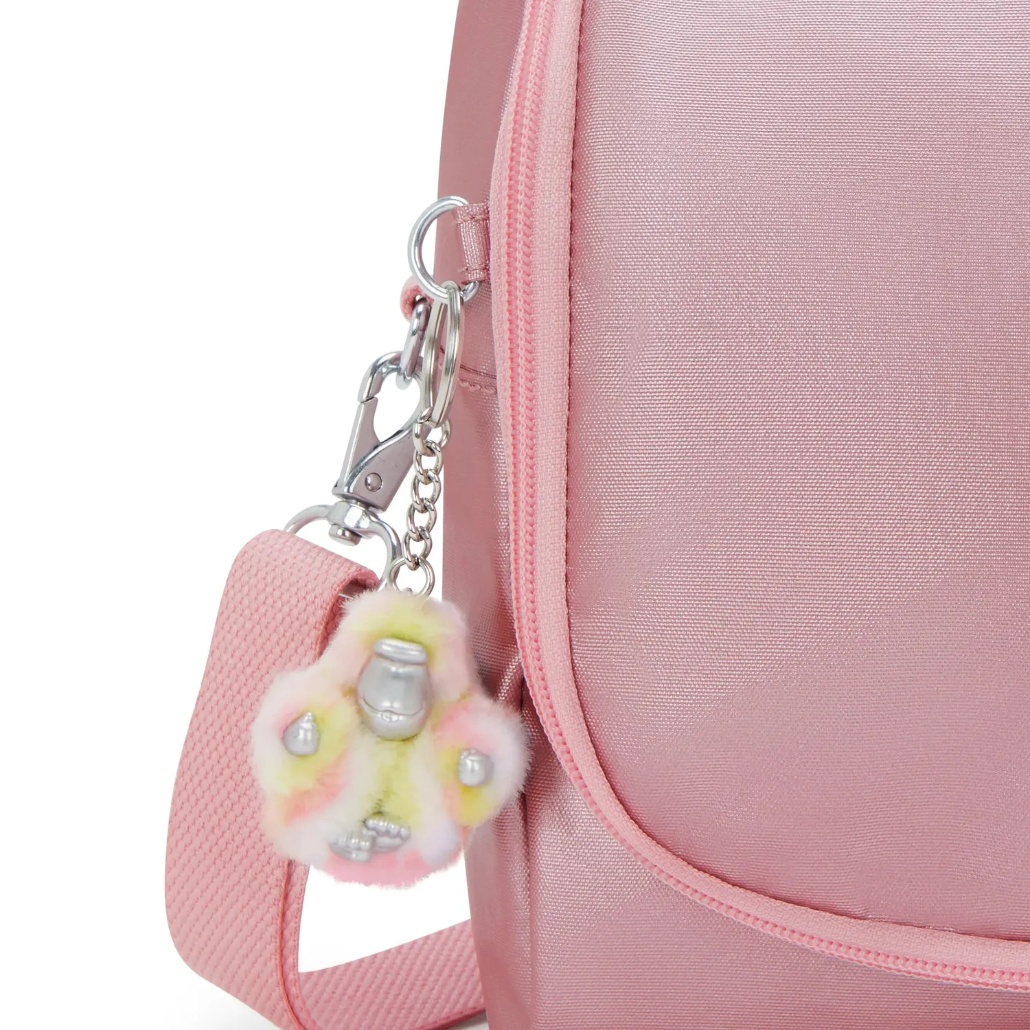 Kipling New Kichirou lunchtas Groot Bronze Pink Metallic trolleybevestiging