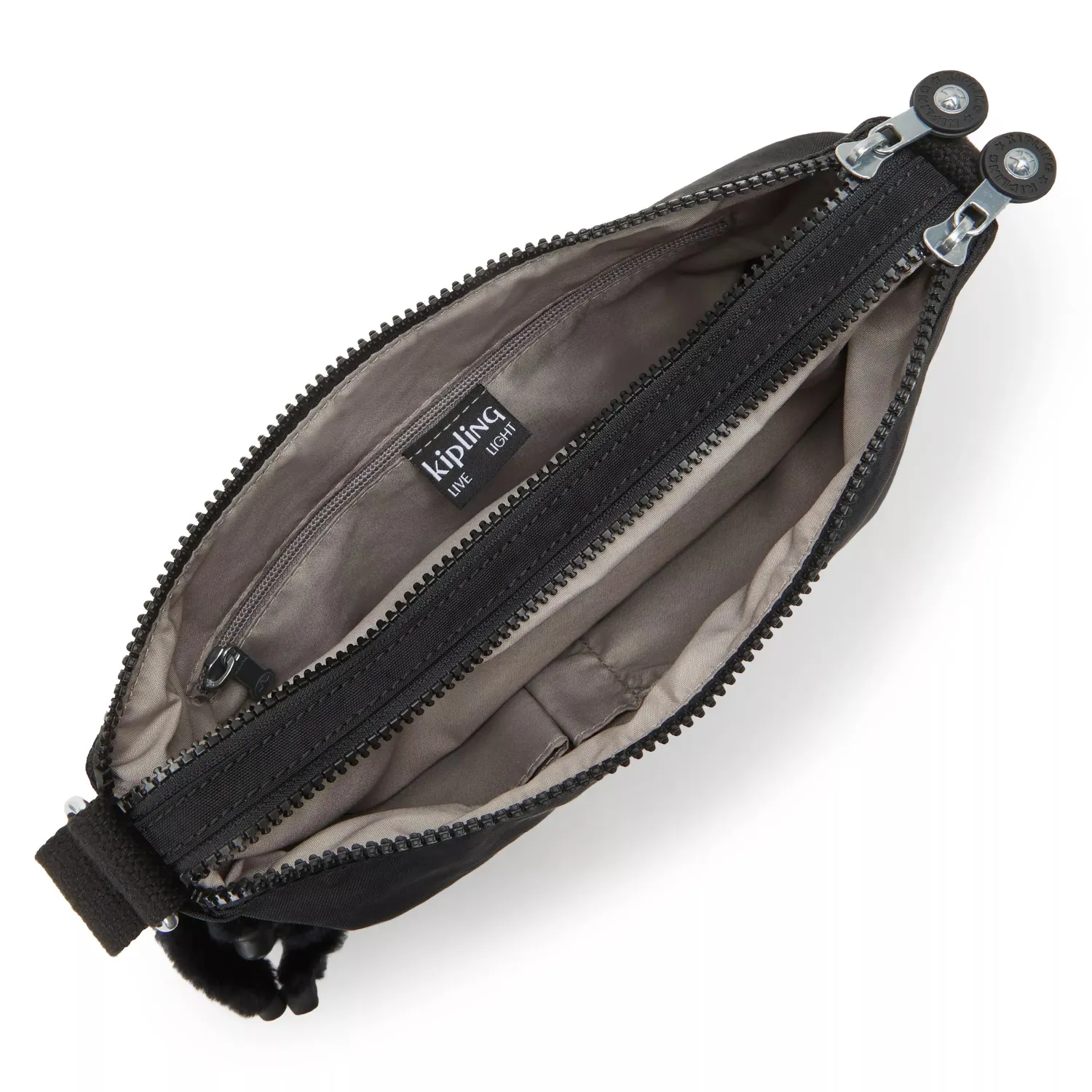 Kipling Alvar Medium schoudertas Black Noir waterafstotend