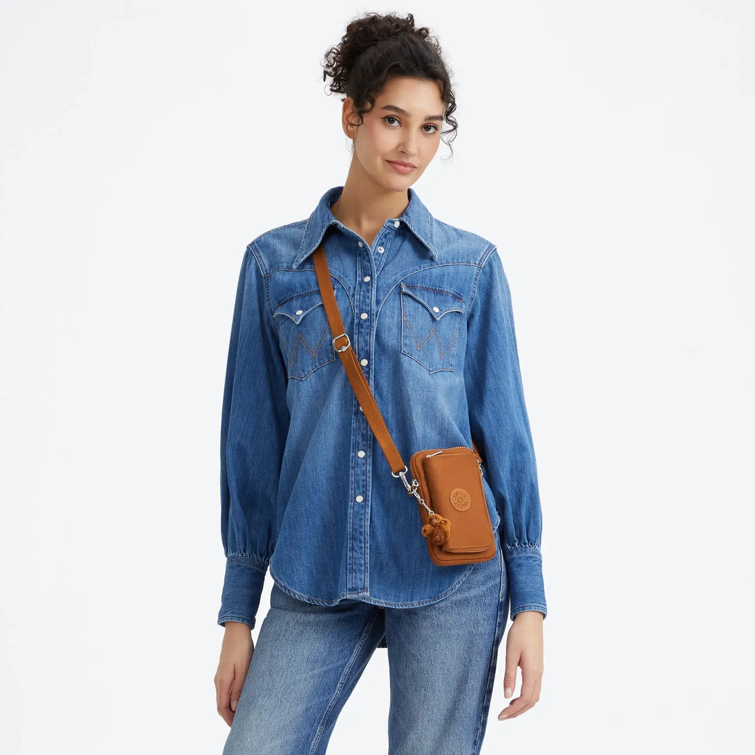 Kipling Telmo portemonnee Stylish Mokka klein met riem