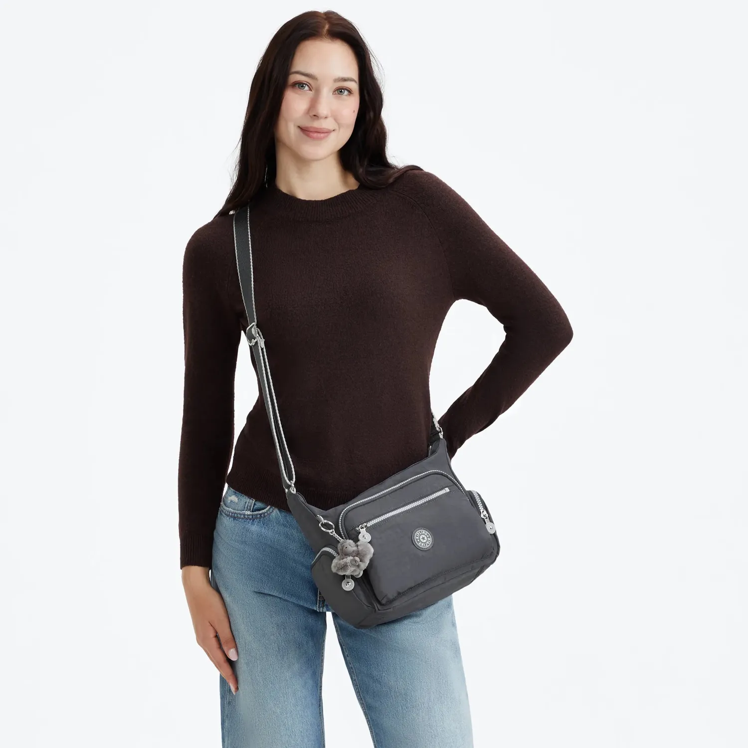 Kipling Gabbie S schoudertas Moonlit Grey medium nylon