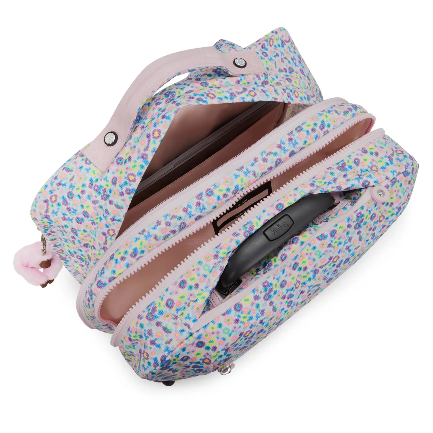 Kipling Giorno rugzak Digi Flower groot met wieltjes