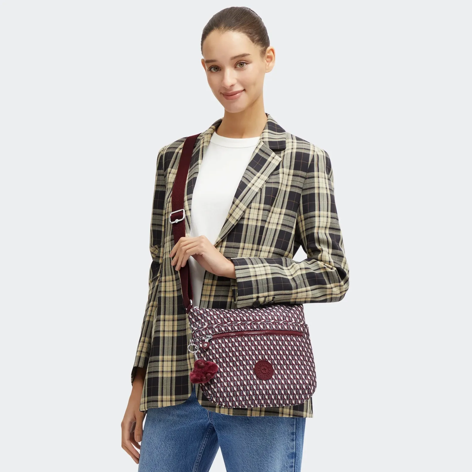 Kipling Arto schoudertas Medium 3DK met ritsvakken