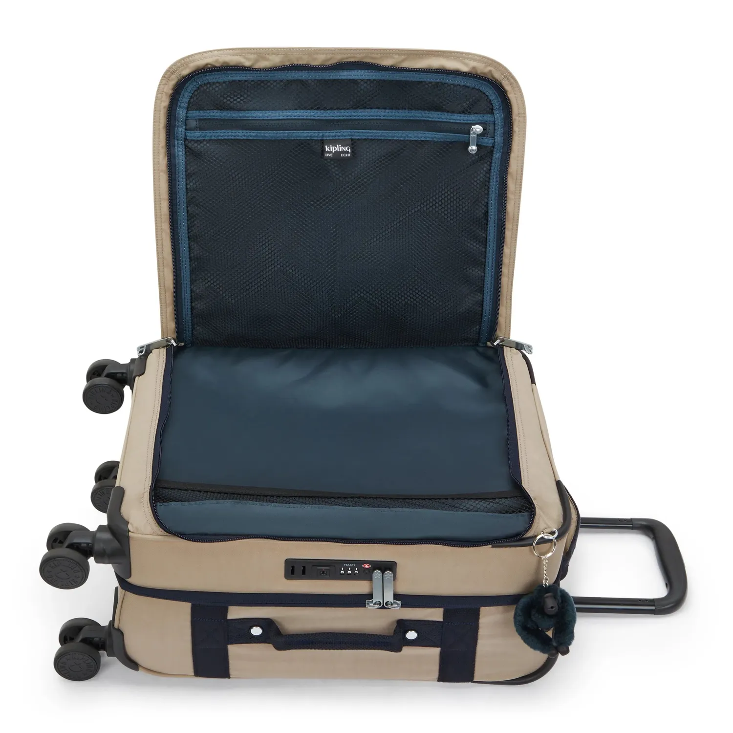 Kipling Spontaneous S koffer Soft Taupe Combo klein handbagage