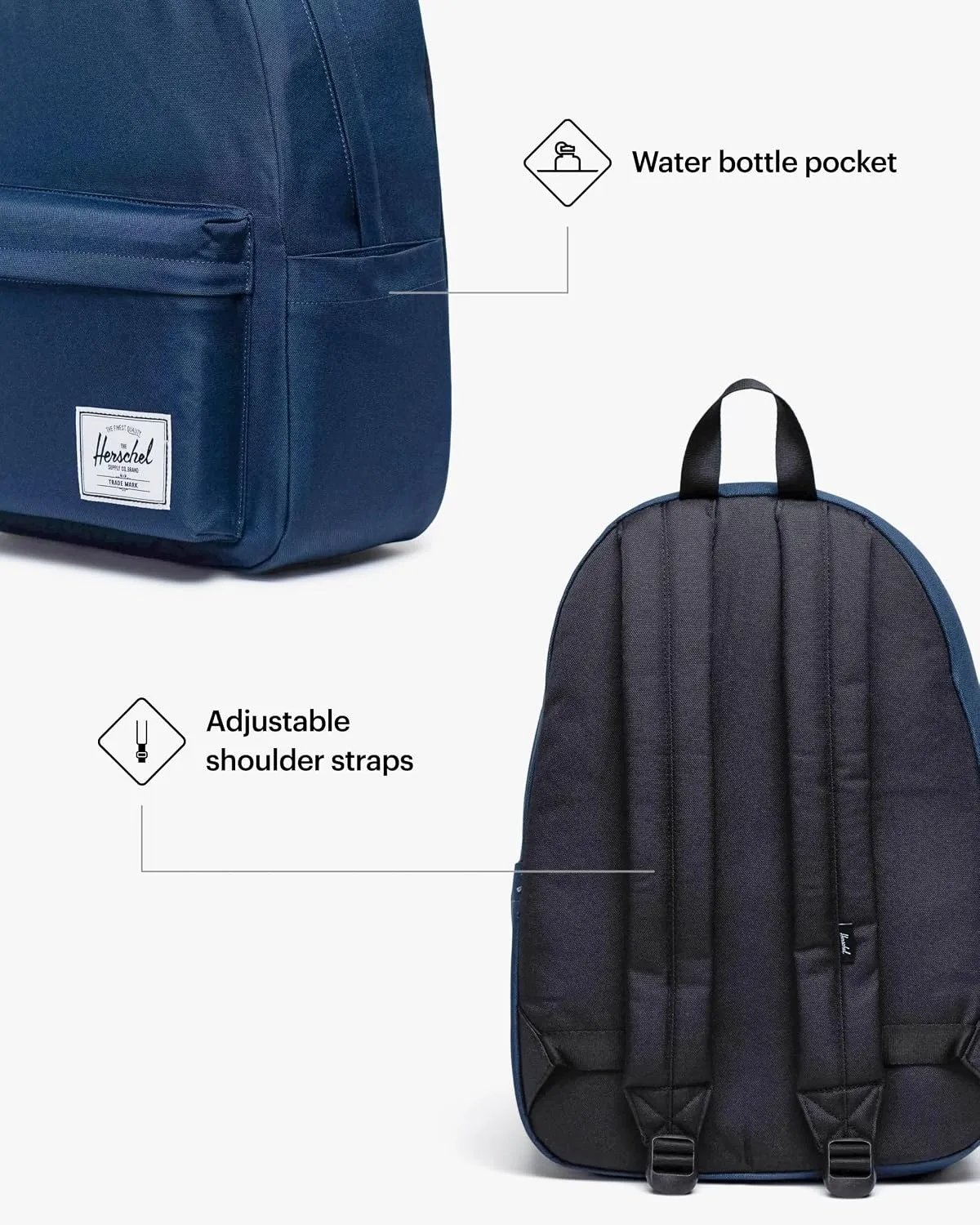 Herschel Classic 20L rugzak Raven Crosshatch blauw