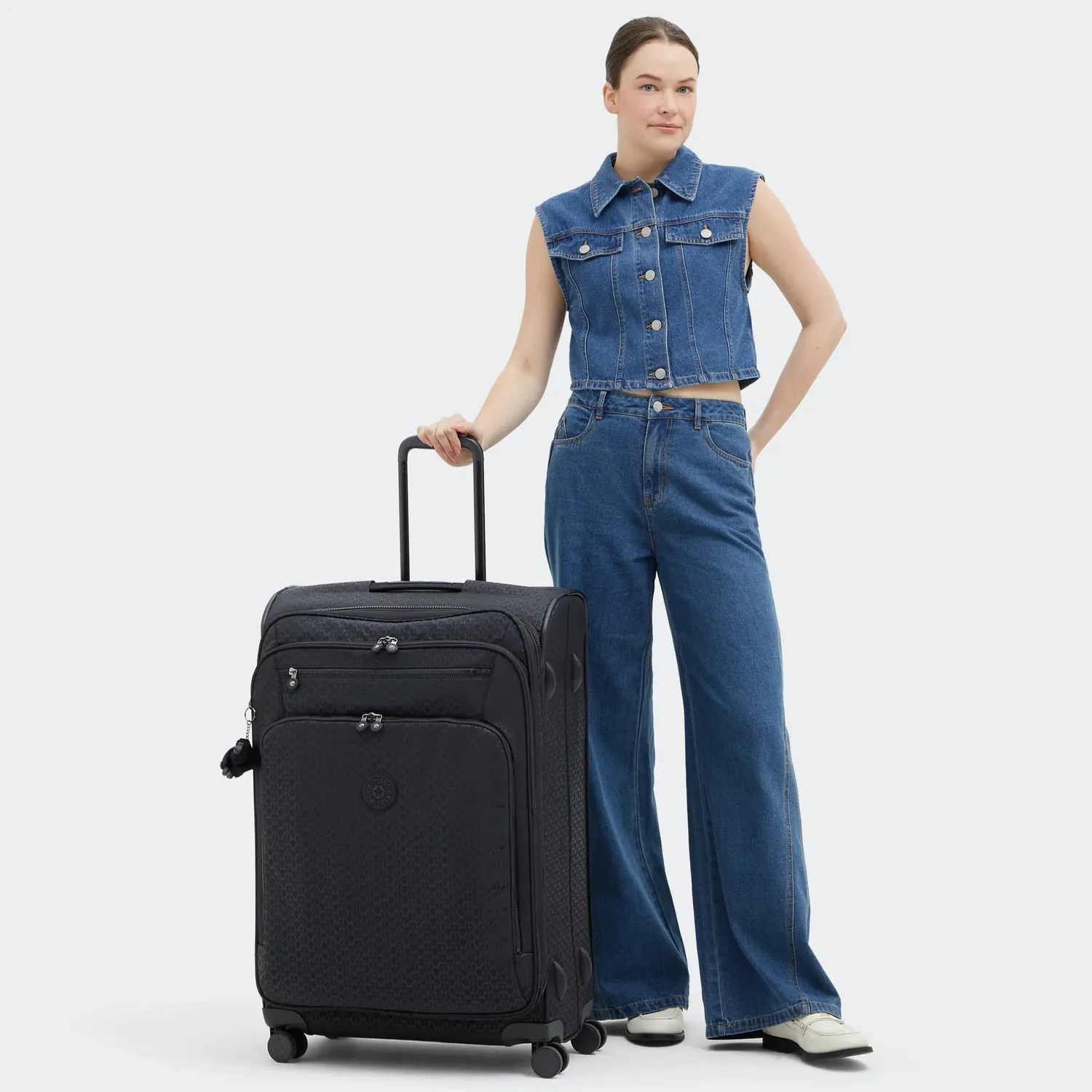 Kipling Youri Spin L koffer Signature Emb groot uitbreidbaar
