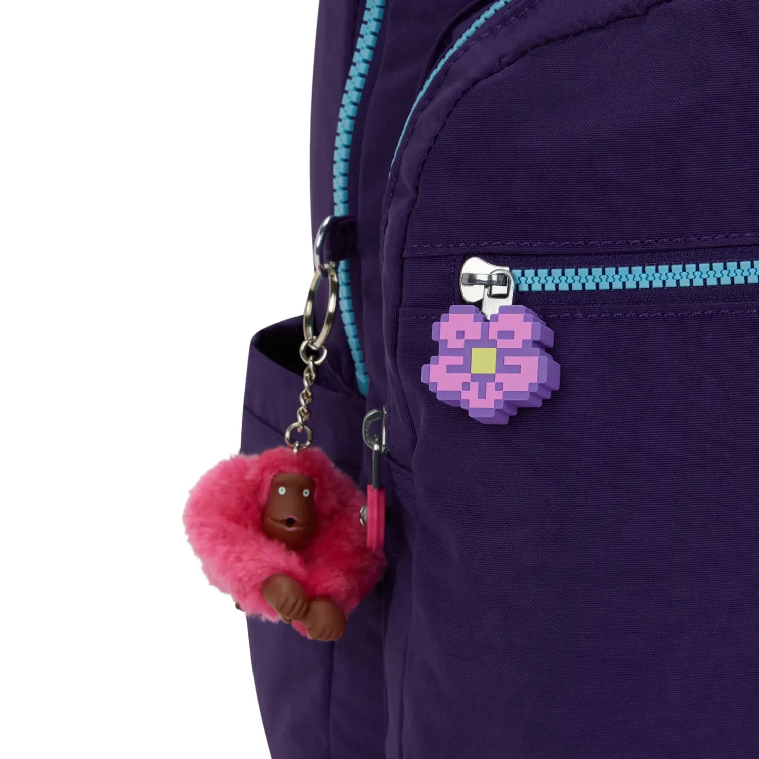 Kipling Digi Flower Puller ritstrekker Multicolor Extra klein pixel