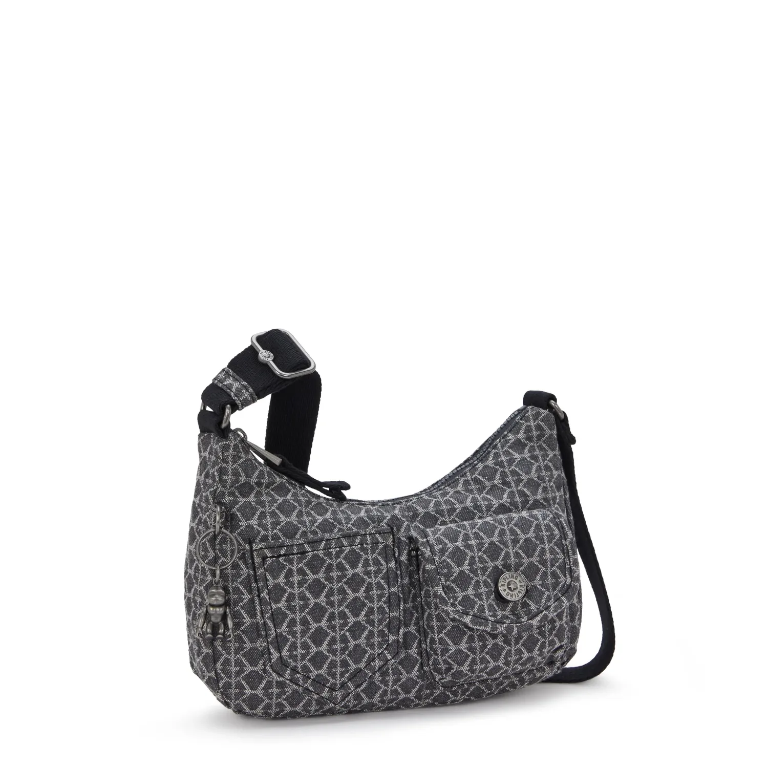 Kipling Kenda crossbodytas Grey Denim klein jacquard