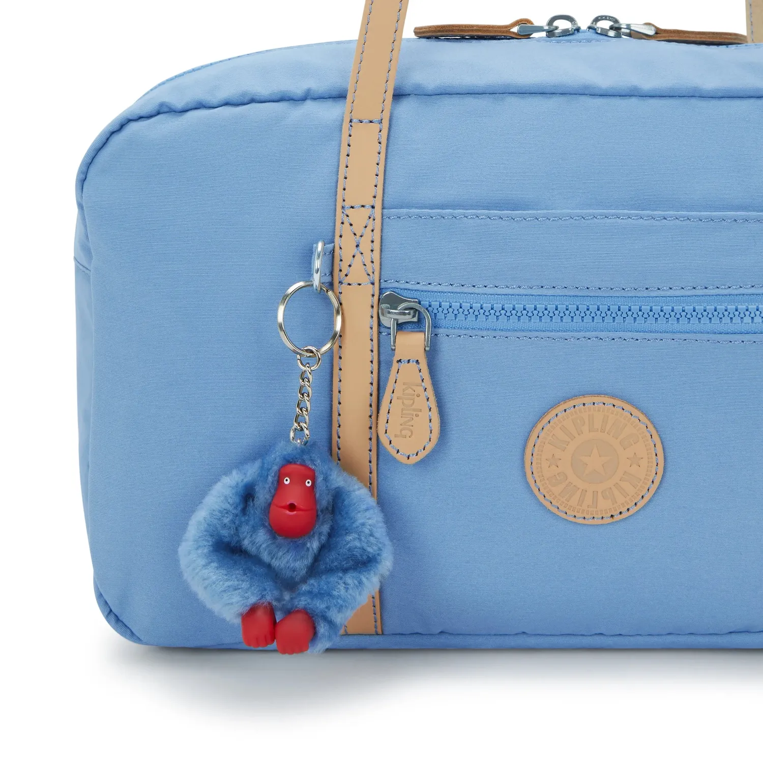 Kipling Naira schoudertas Cotton Air Blue Klein met ritsvakken