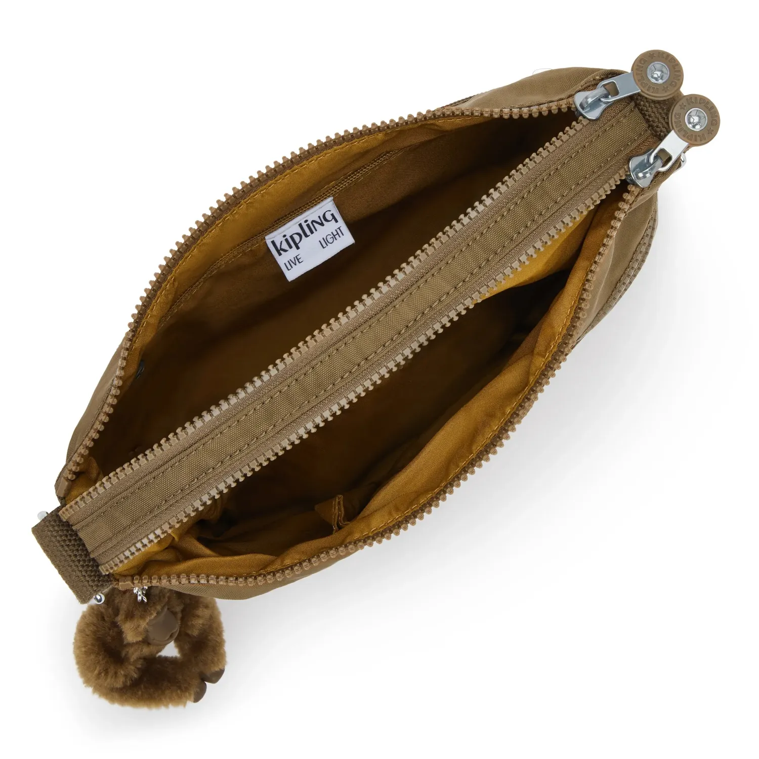Kipling Alvar Medium schoudertas Smooth Khaki waterafstotend