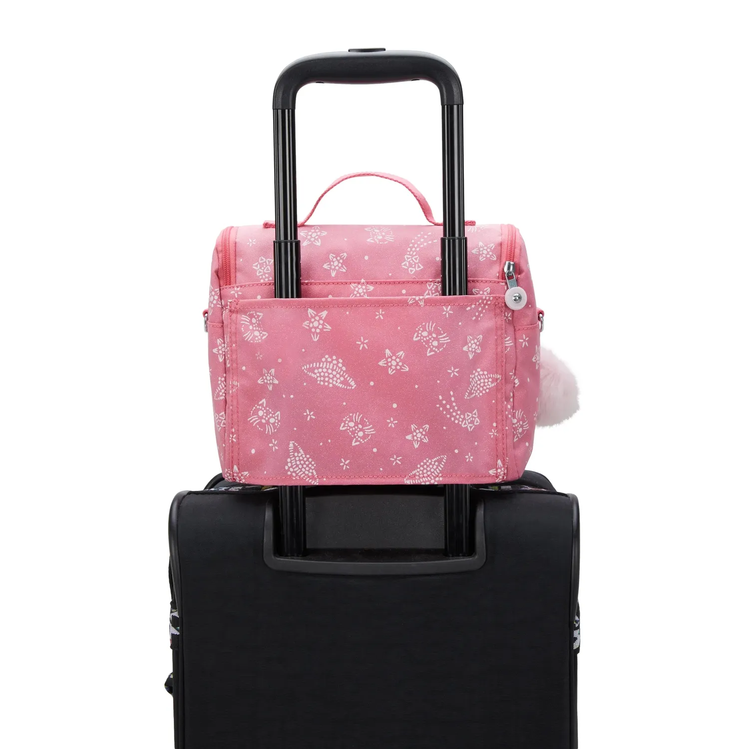 Kipling New Kichirou lunchtas Glitter Cats groot print