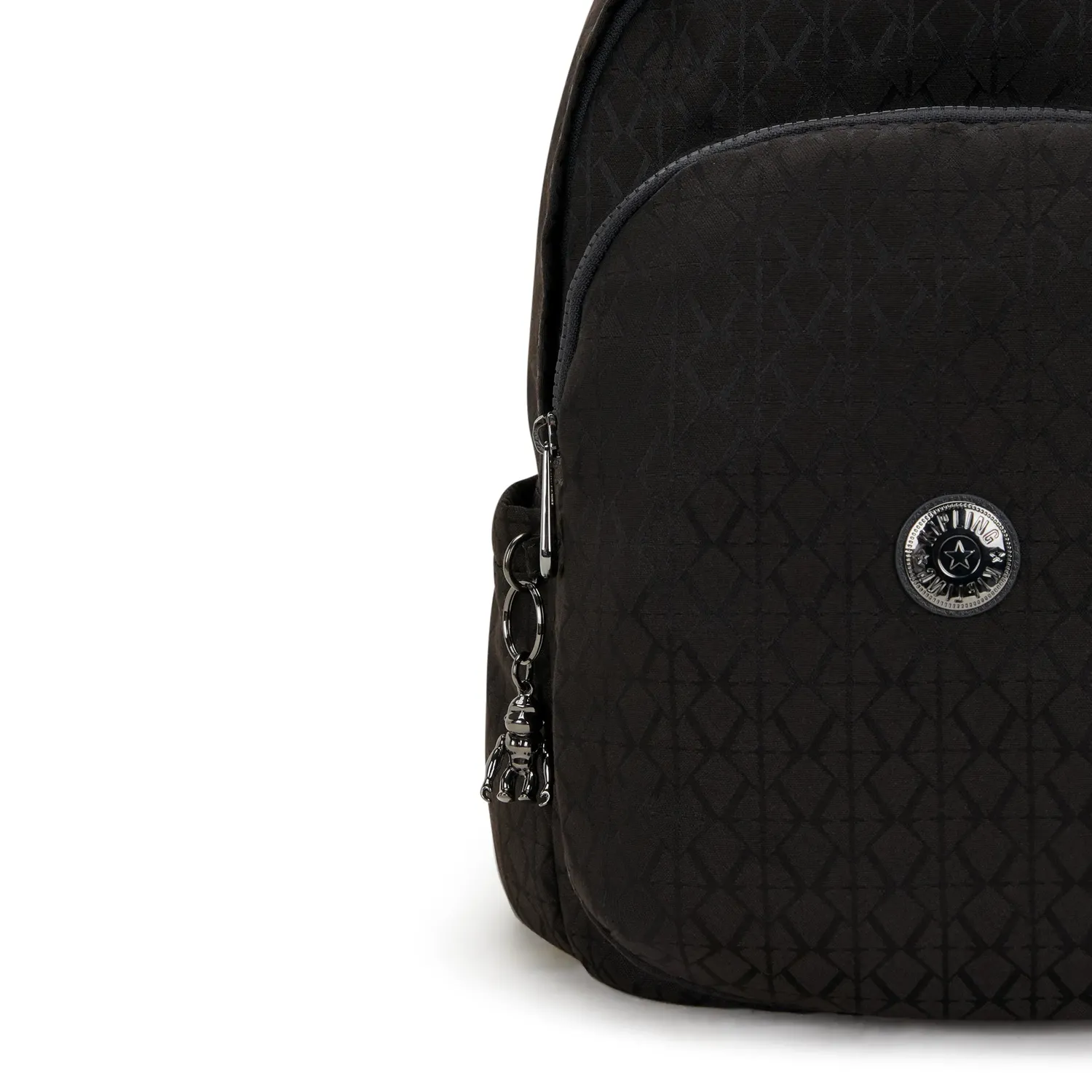 Kipling Delia rugzak Medium Black Sign Jacquard met ritsvakken