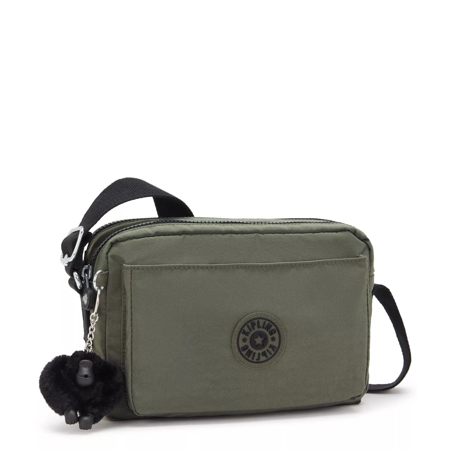 Kipling Abanu M crossbody Green Moss met penvakjes
