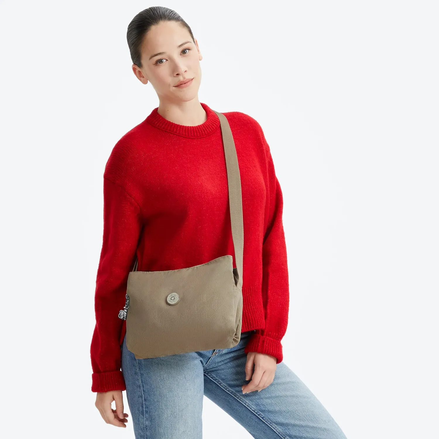 Kipling Fabya crossbodytas Diamond Wave Jacquard Medium licht