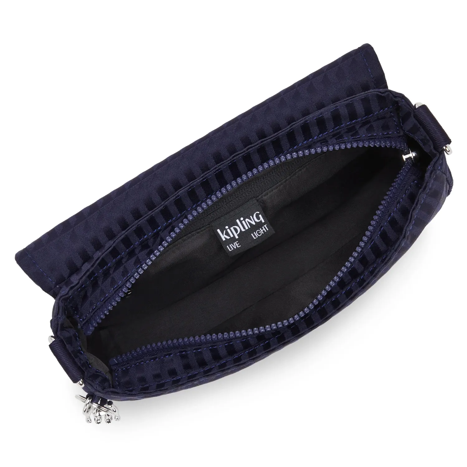 Kipling Aras Up schoudertas klein Night Tile Jacquard ketting