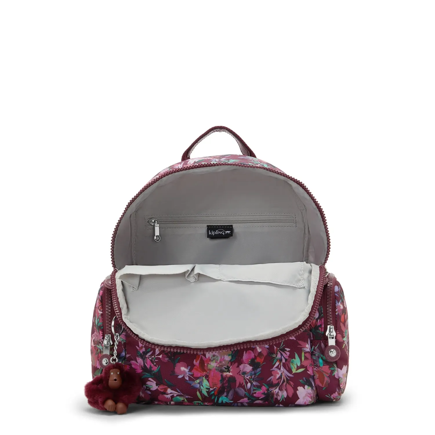 Kipling Matta rugzak Medium Crimson Petals bloemen