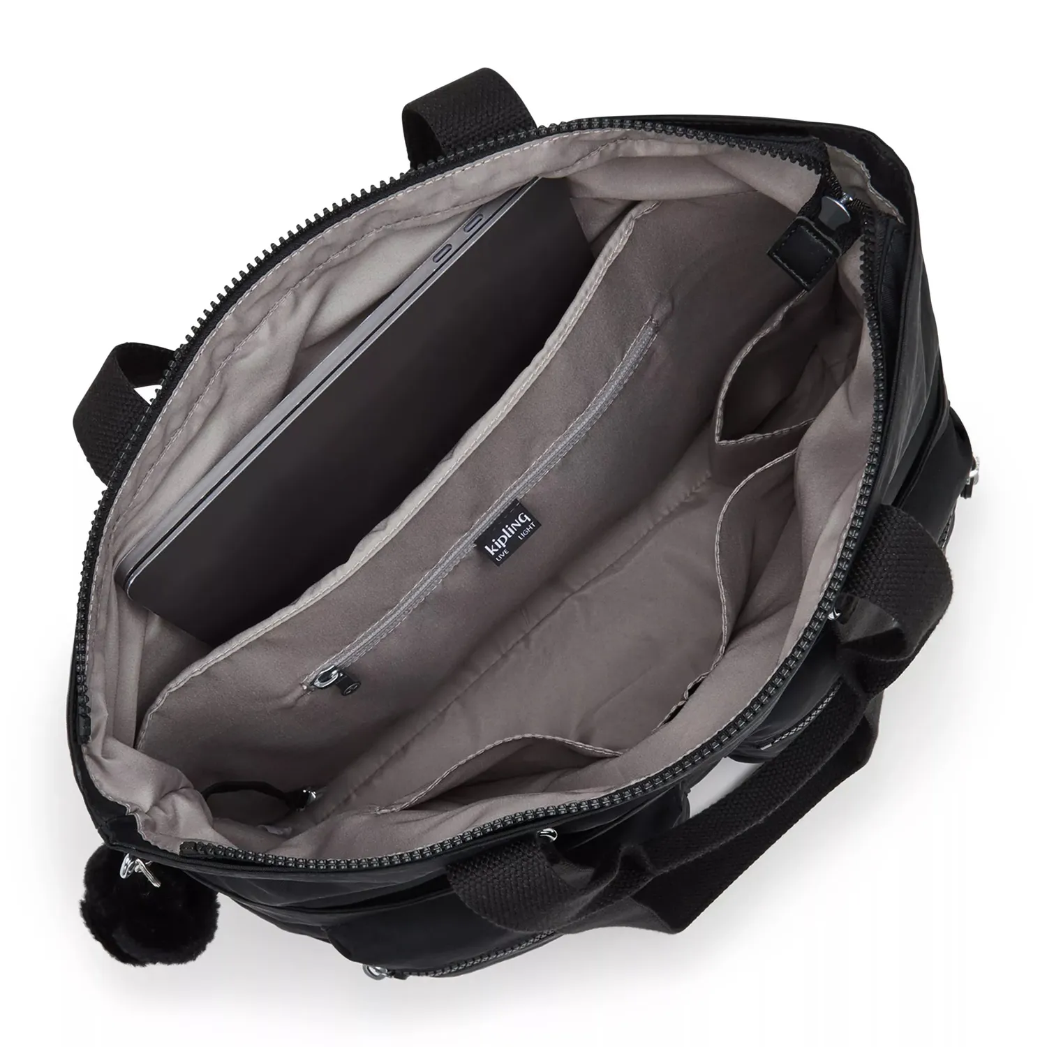 Kipling India grote shopper black noir met laptopvak