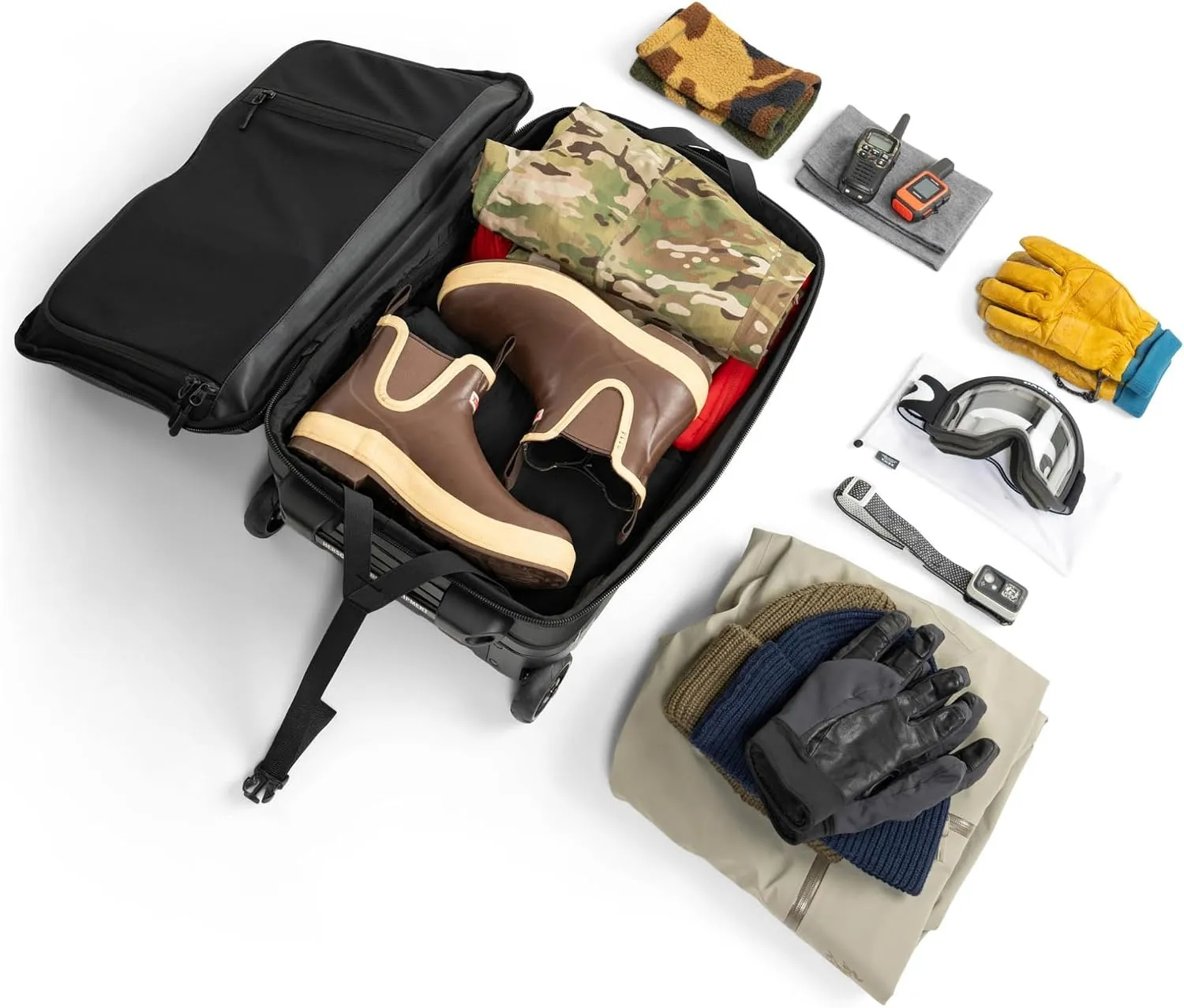 Herschel All Season Hybrid rolkoffer 41L zwart camo handbagage