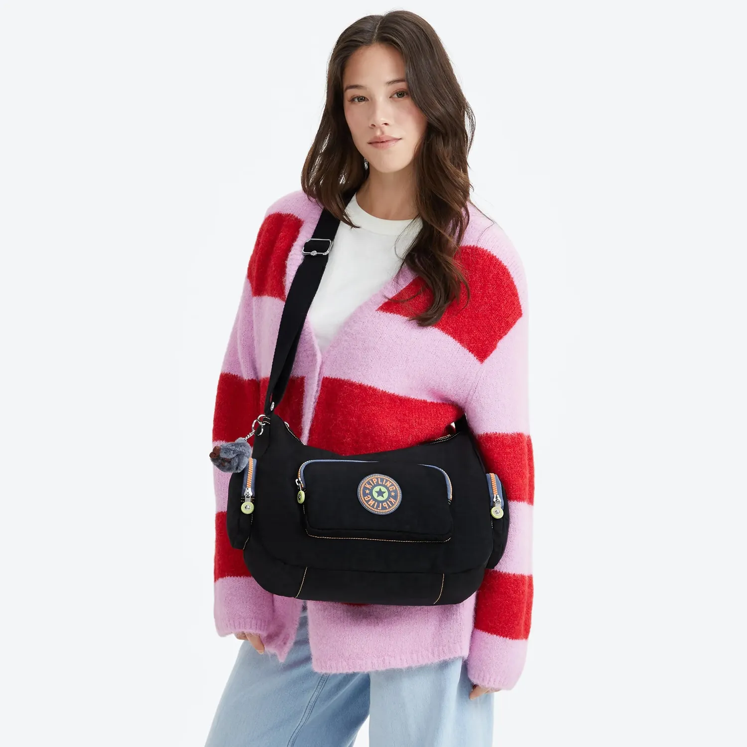 Kipling Gabbina Energy schoudertas Medium Energy Black crossbody