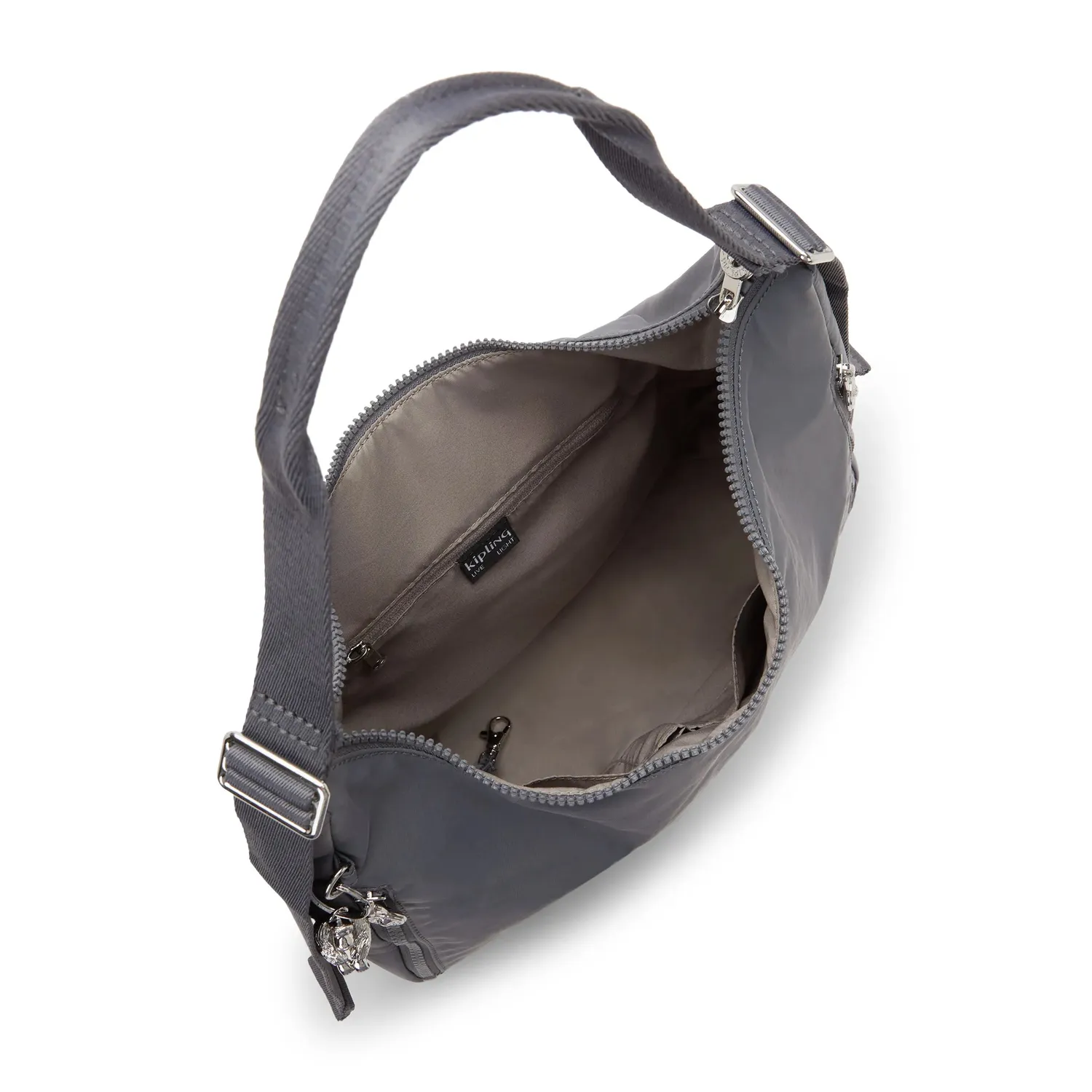Kipling Khloe schoudertas Groot Moonlit Slate rond model