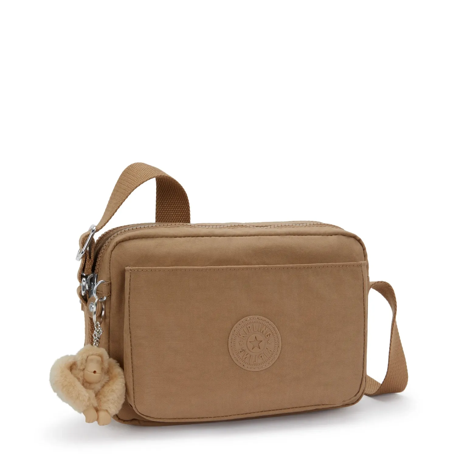 Kipling Abanu M crossbody Early Tan met 2 ritsvakken