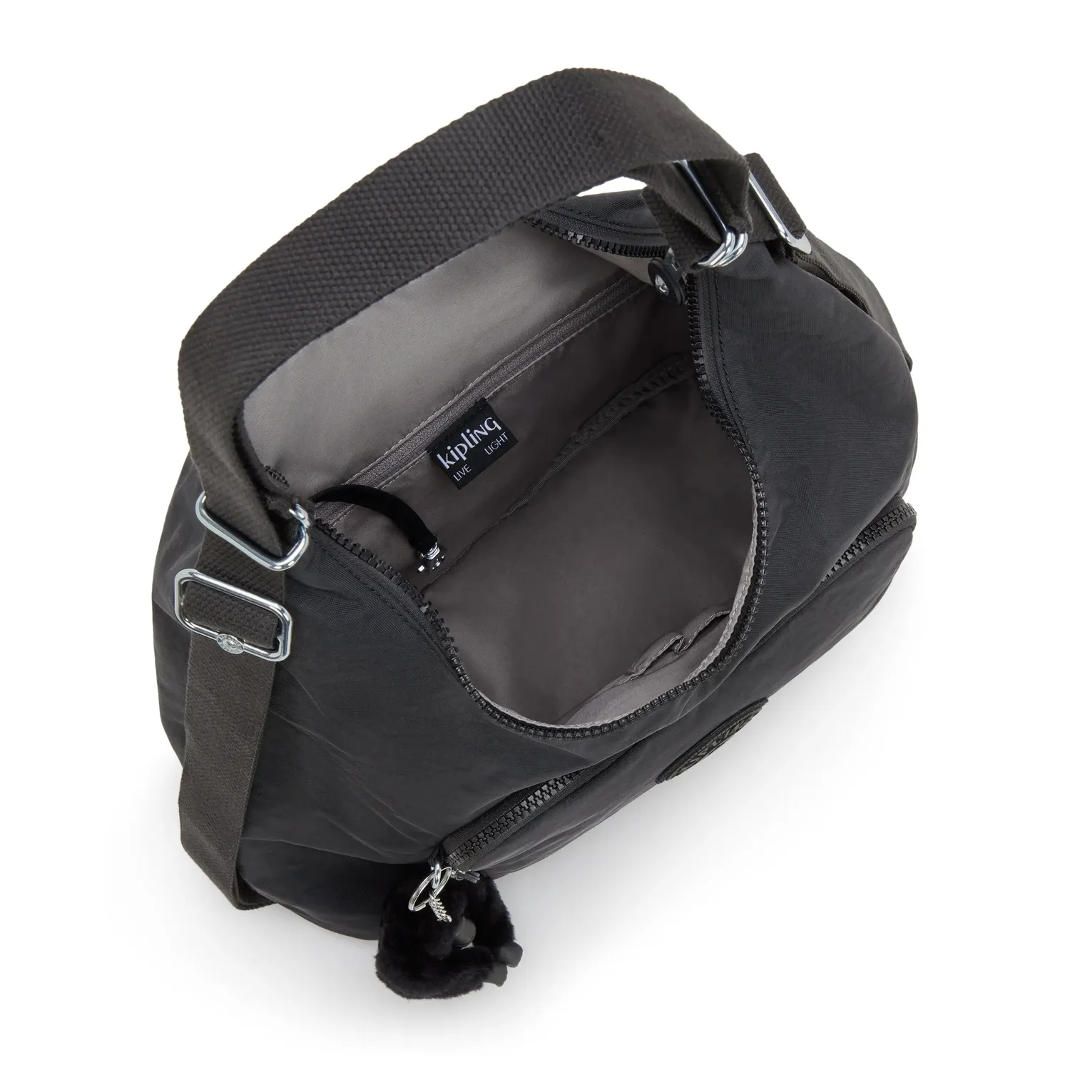 Kipling Yenna schoudertas Black Noir medium multifunctioneel