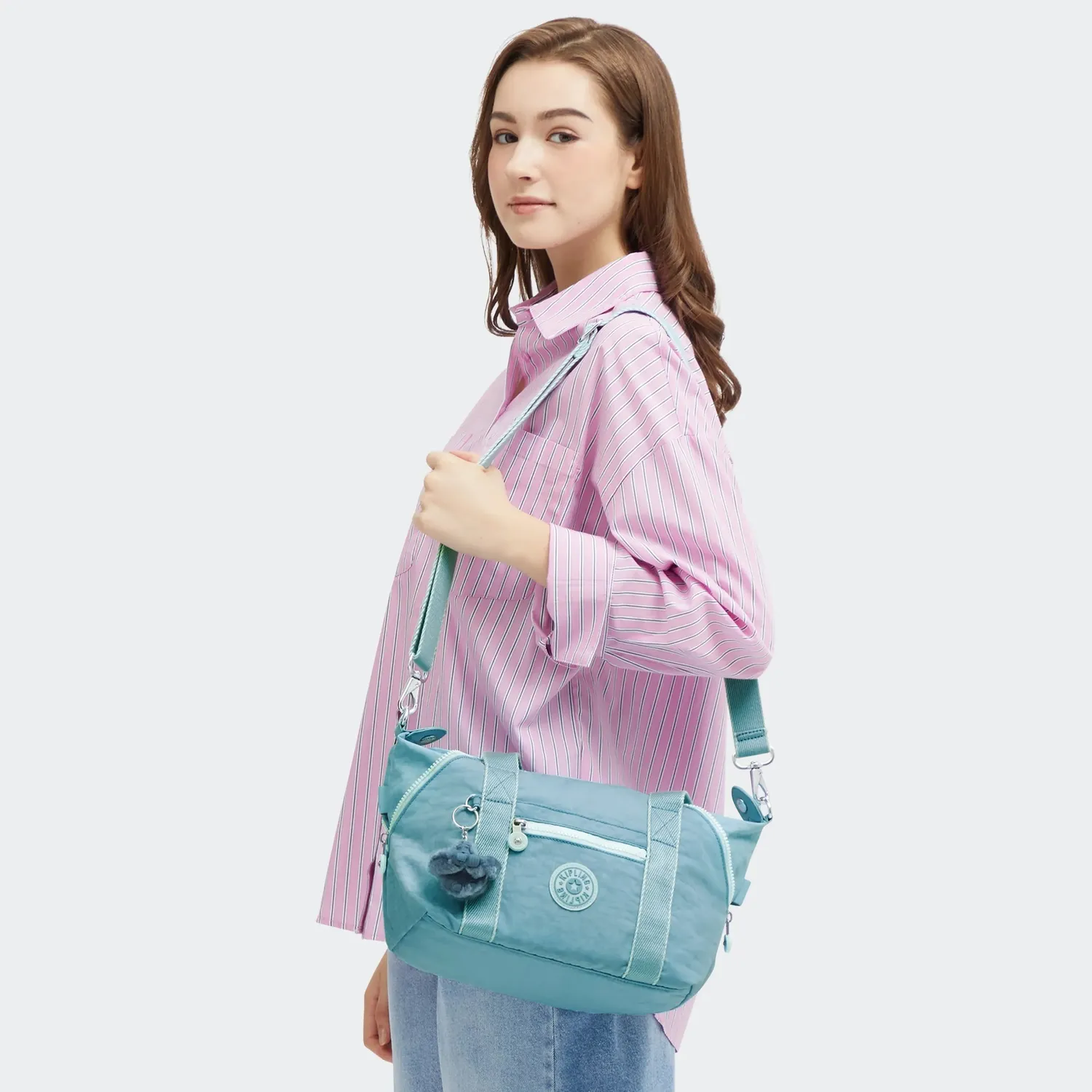 Kipling Art Mini schoudertas Blue Cool klein waterafstotend