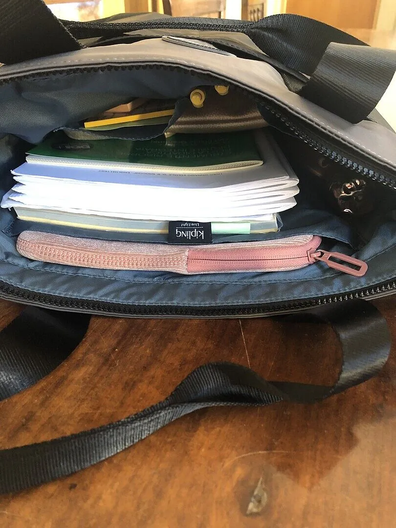 Kipling Hanifa laptoptas groot Casual Blue 15 inch A4