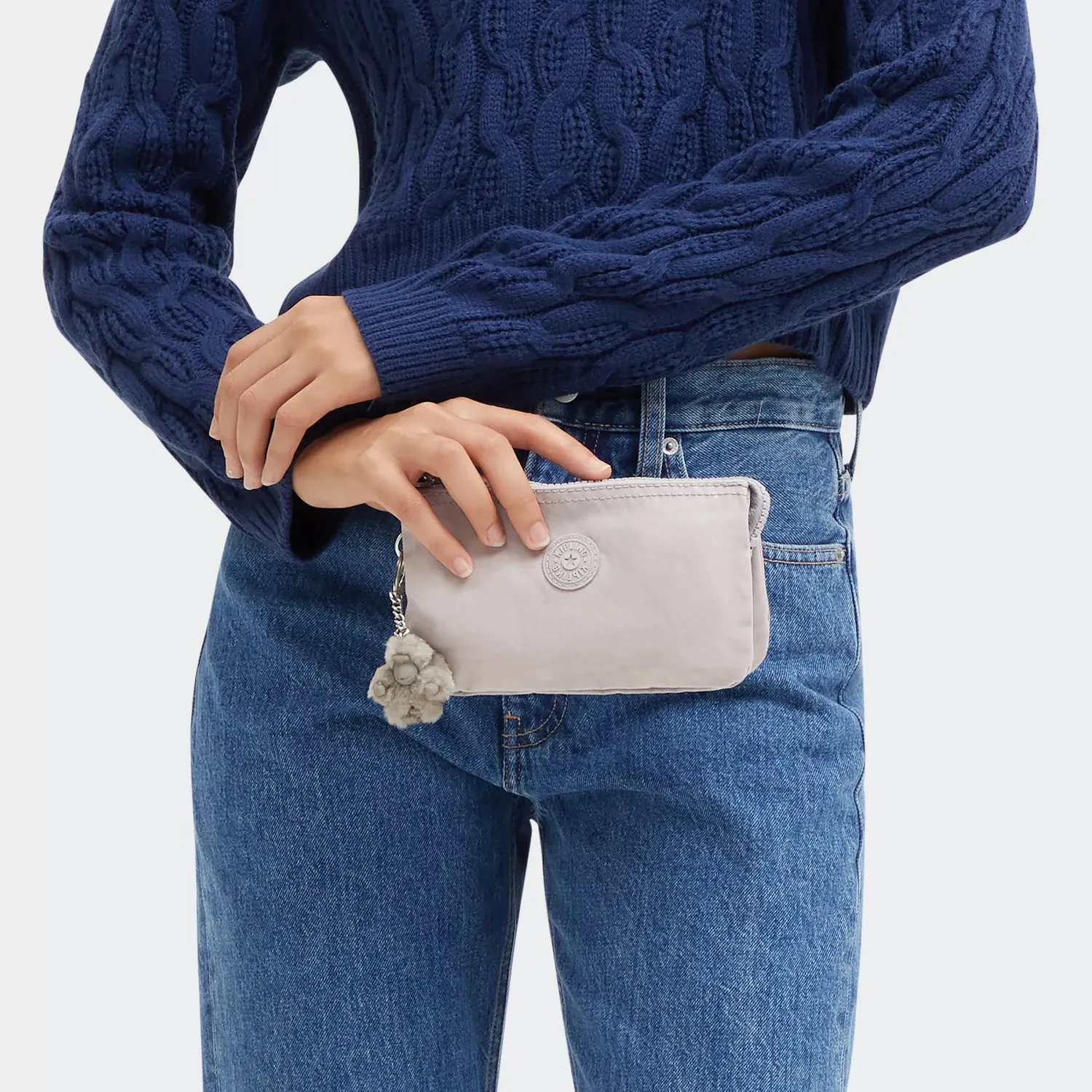 Kipling Creativity L make-up tasje Groot Grey Gris grijs