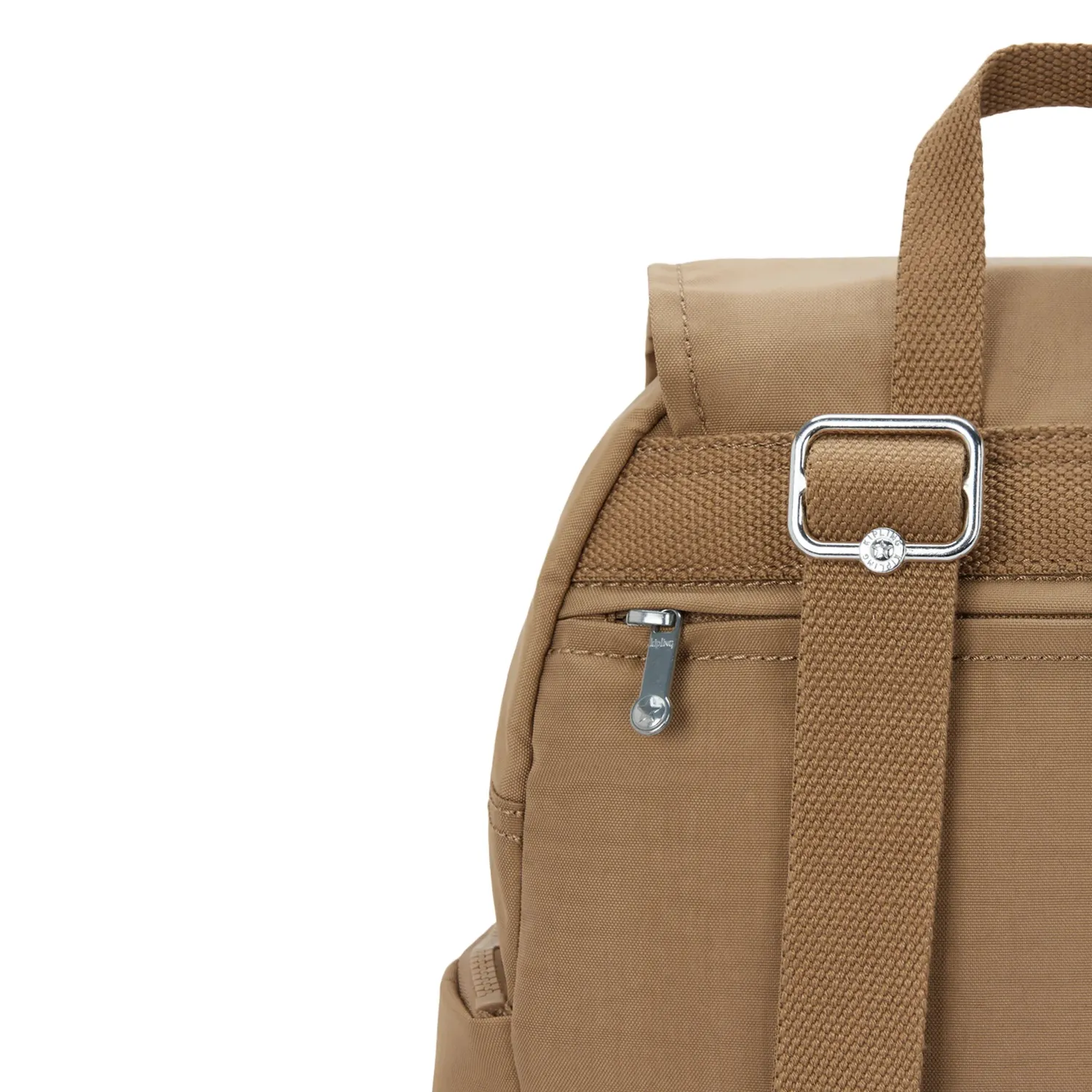 Kipling City Zip S rugzak Klein Early Tan met sleutelkoord