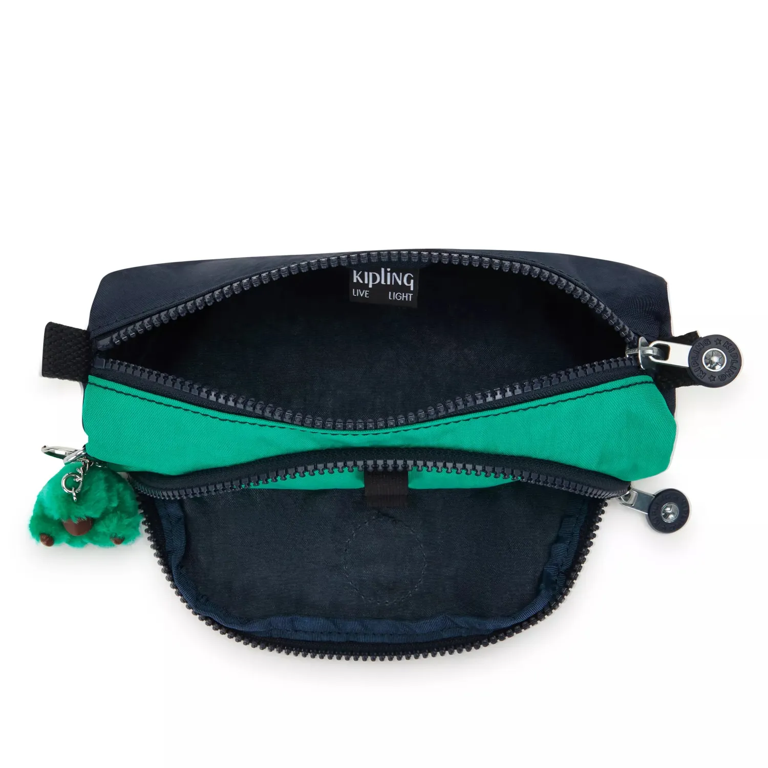 Kipling Cute pennenzak Medium Blue Green Block nylon