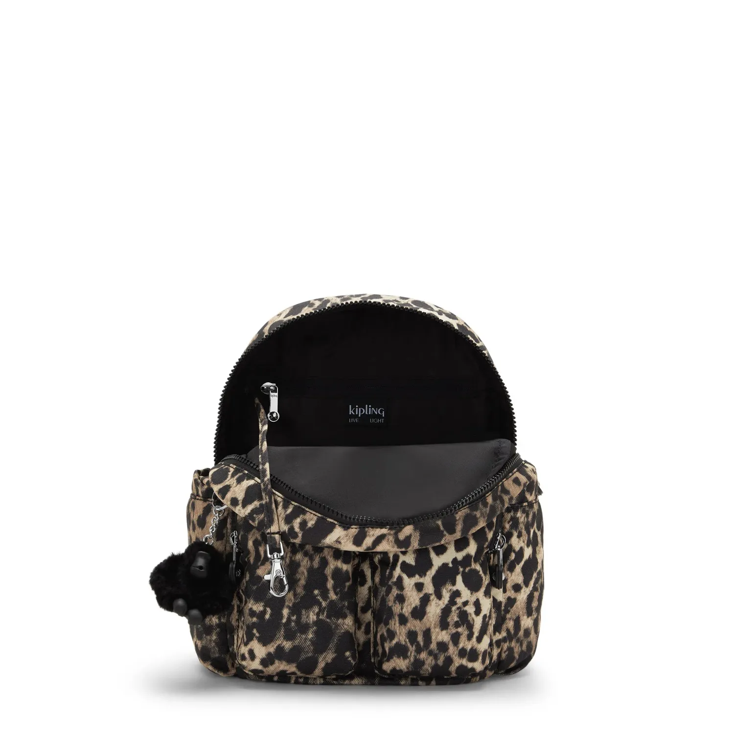 Kipling City Pocket Mini rugzak klein Wild Leopard met klep