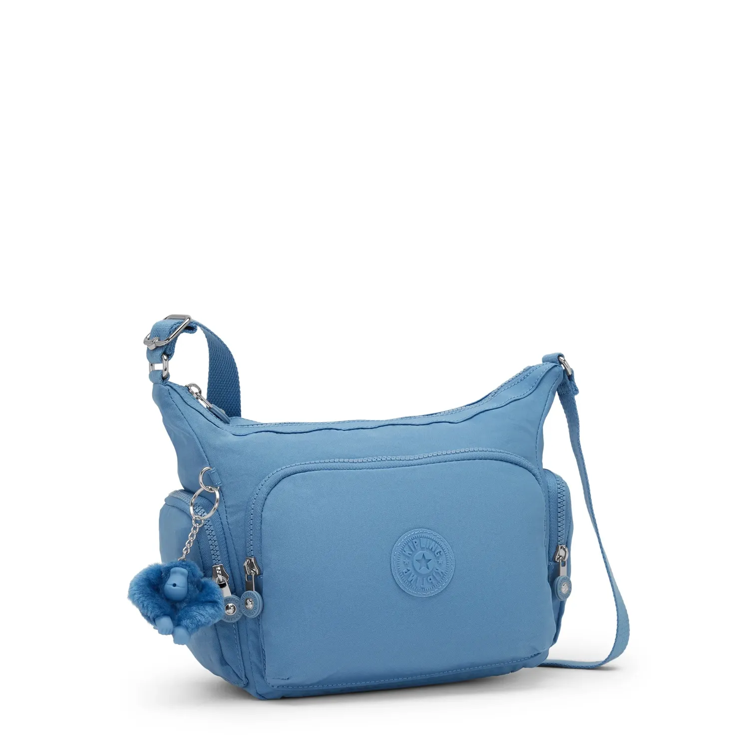 Kipling Gabb S crossbodytas Vintage Blue medium met veel ritsvakken