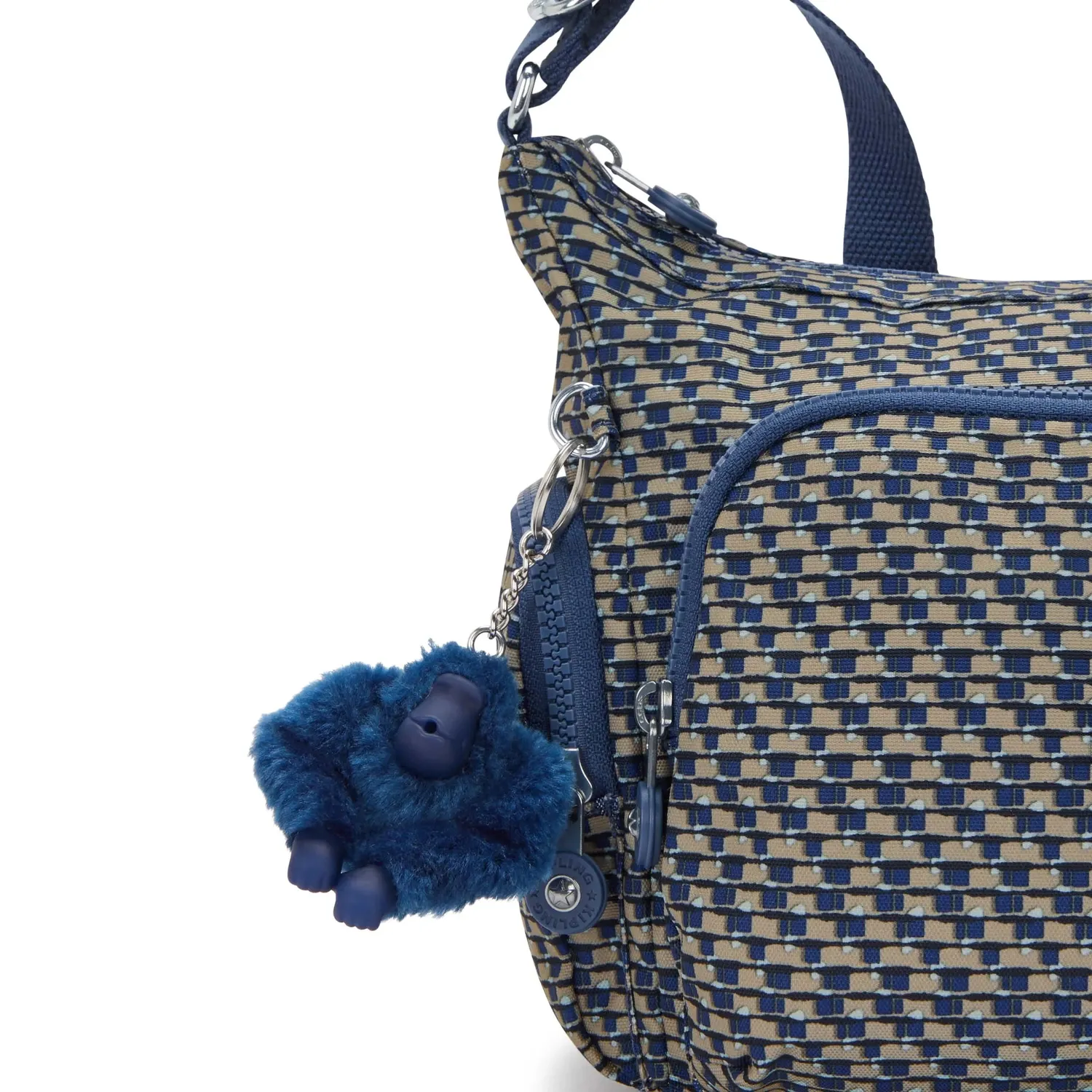 Kipling Gabb S crossbody tas Medium Blue on Wire met sleutelkoord