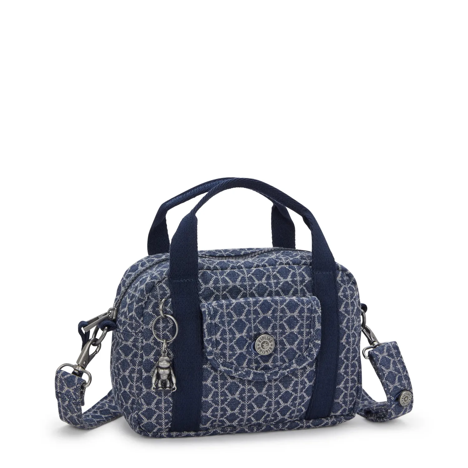 Kipling Kazia schoudertas Klein Signature Denim licht
