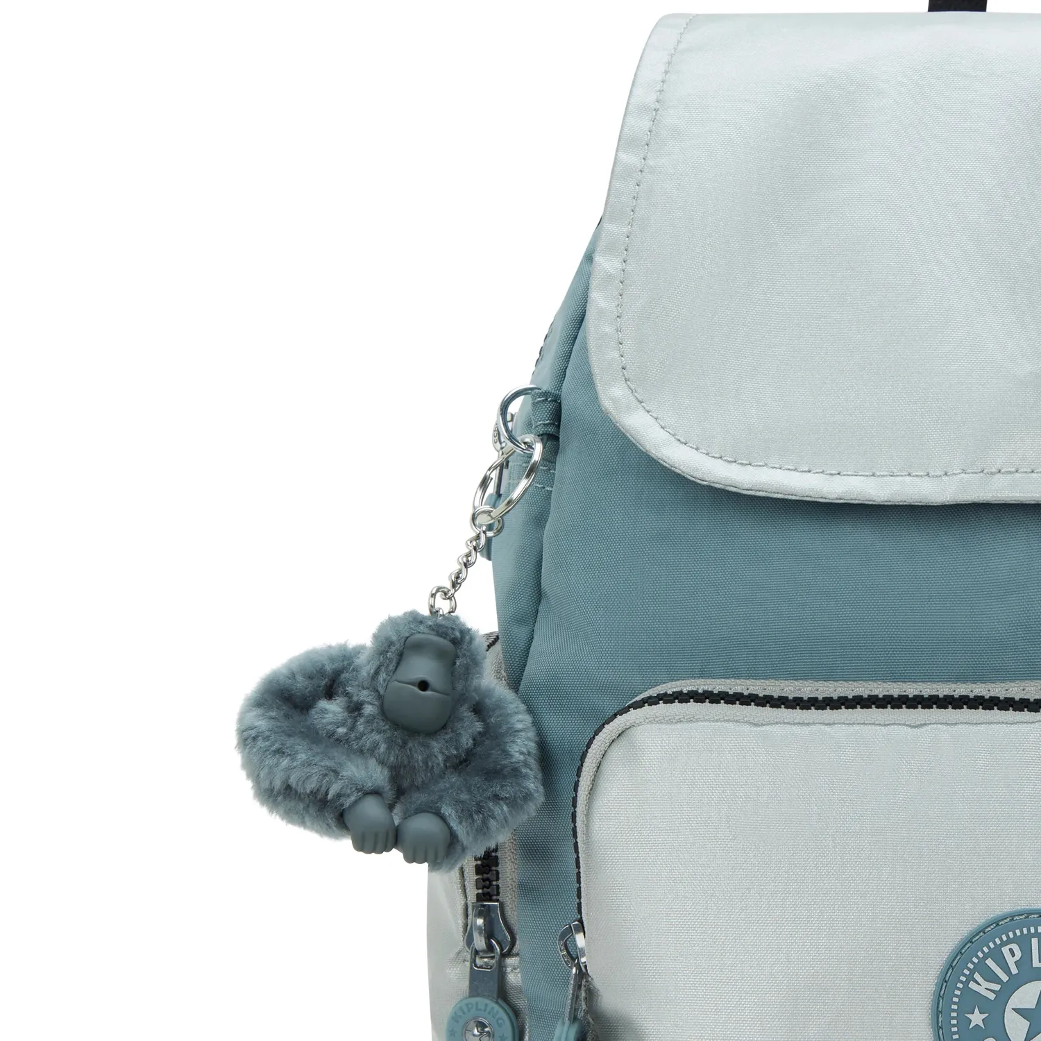Kipling City Zip S rugzak Klein Relaxed Grey Block vakindeling